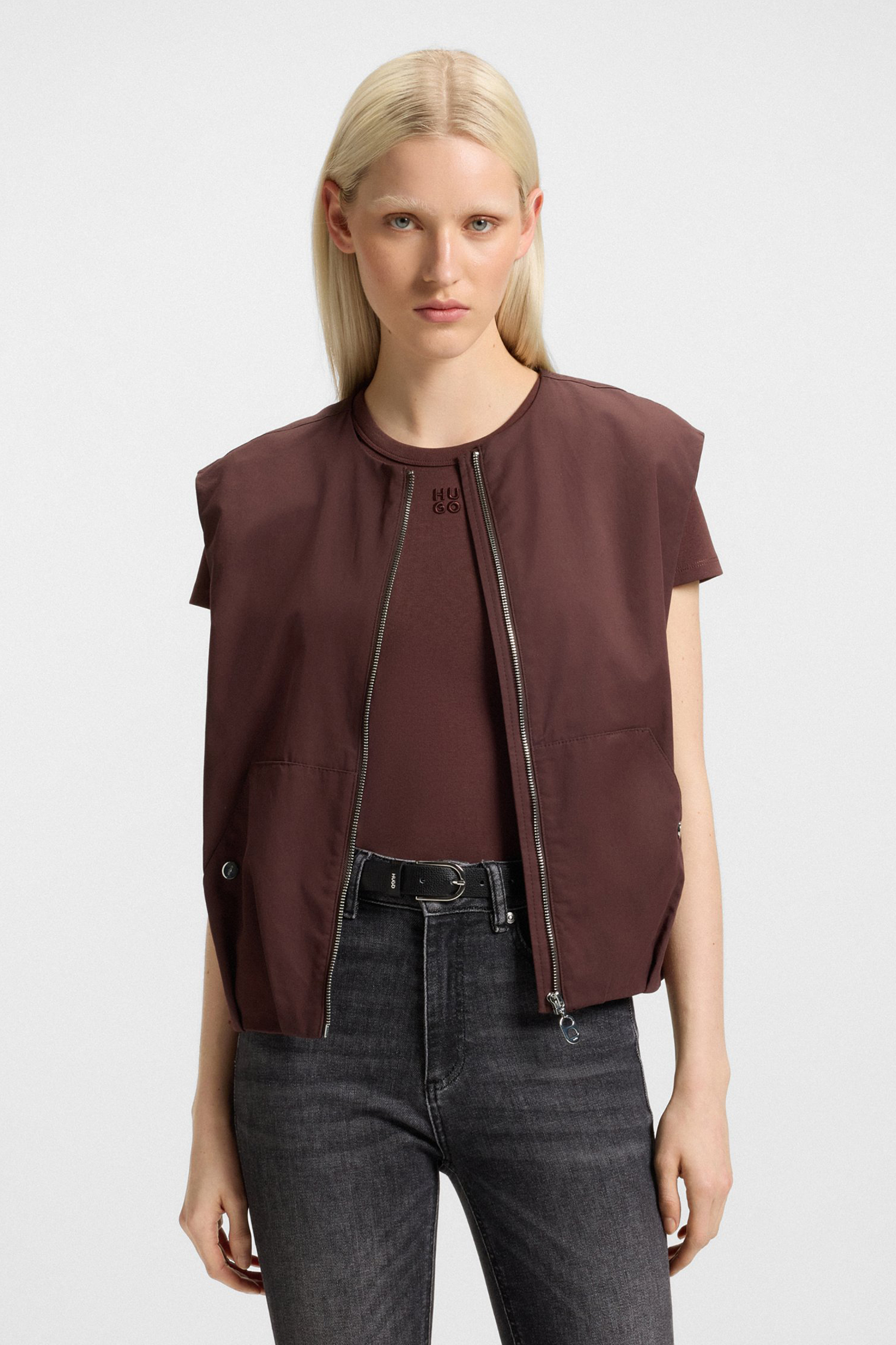 Weste, Bluse, Mantel, Person, Frau
