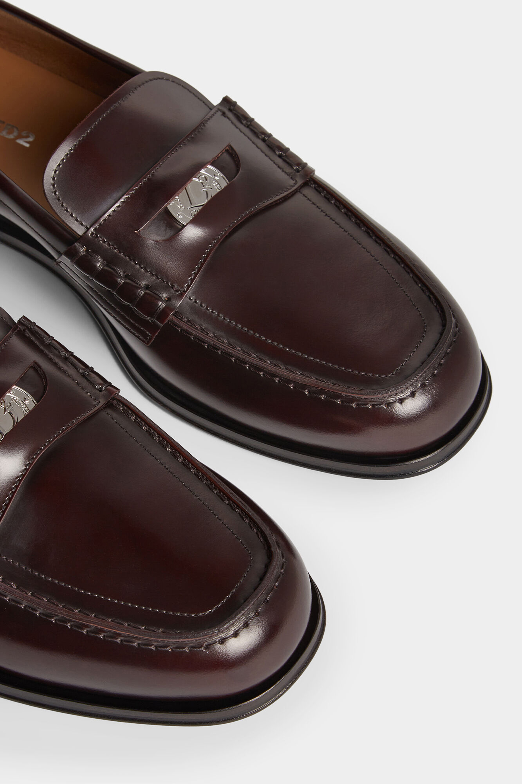 DSQUARED2 Brushed Leather Penny Loafers Neoclassic Bekleidung, Schuhwerk, Schuh, Sneaker