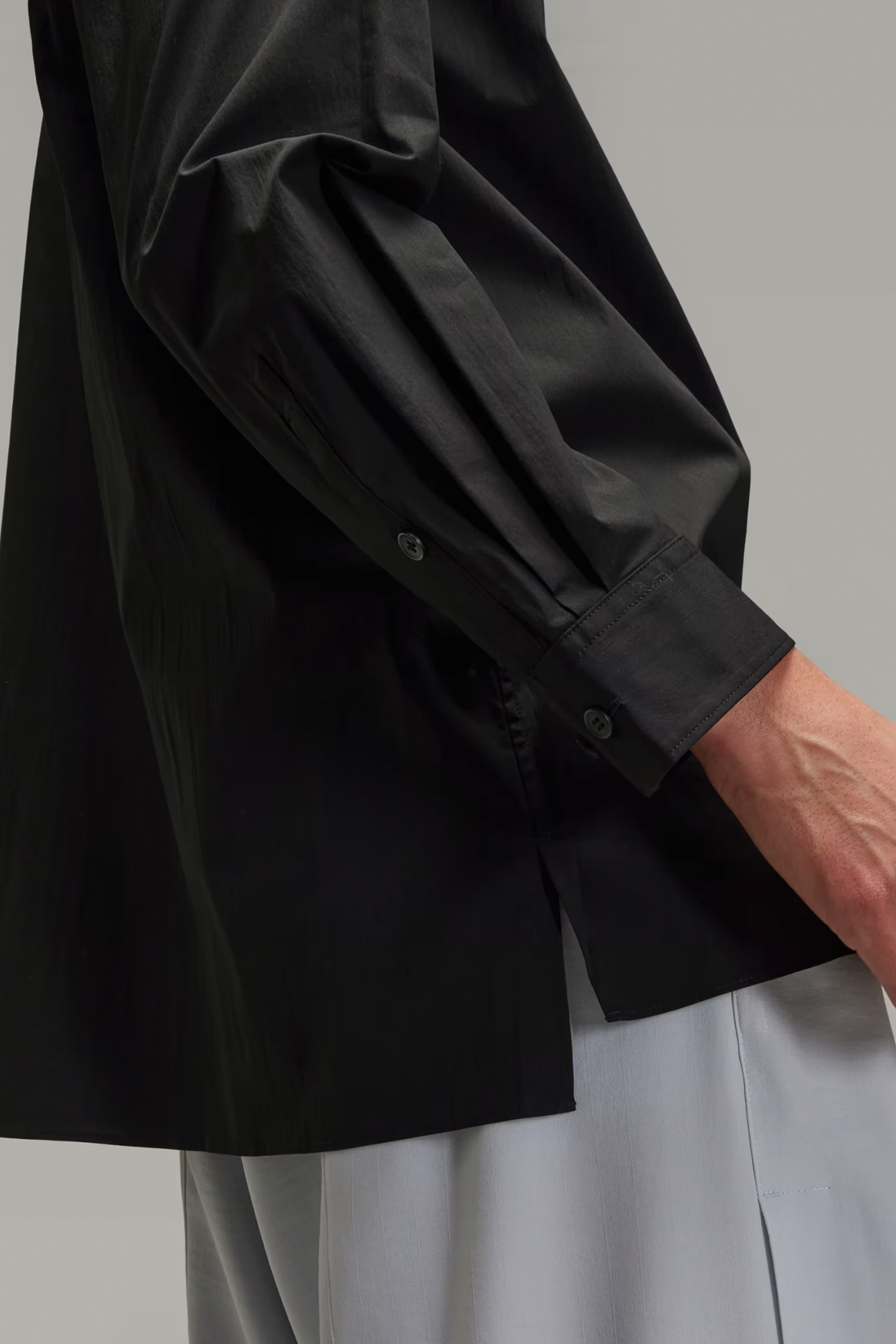 Y-3 Pleated Cotton-Nylon Stretch Shirt Y-3 Pleated Cotton-Nylon Stretch Shirt