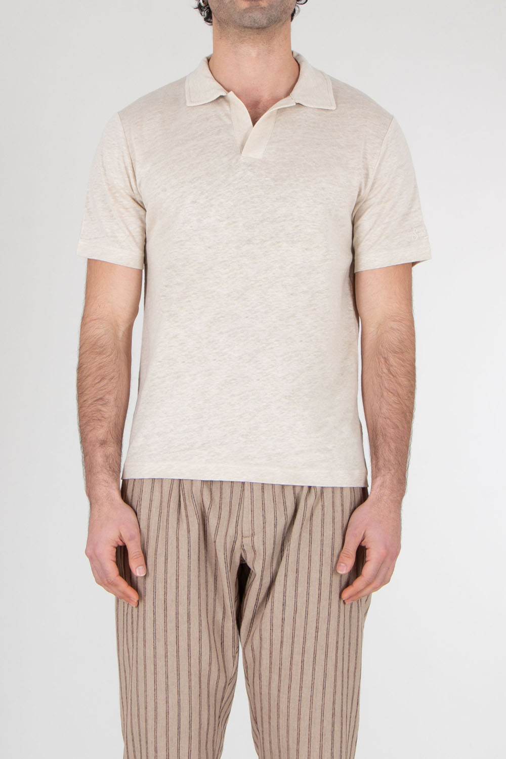 MC 2 SAINT BARTH Linen Jersey Polo Shirt Fraser