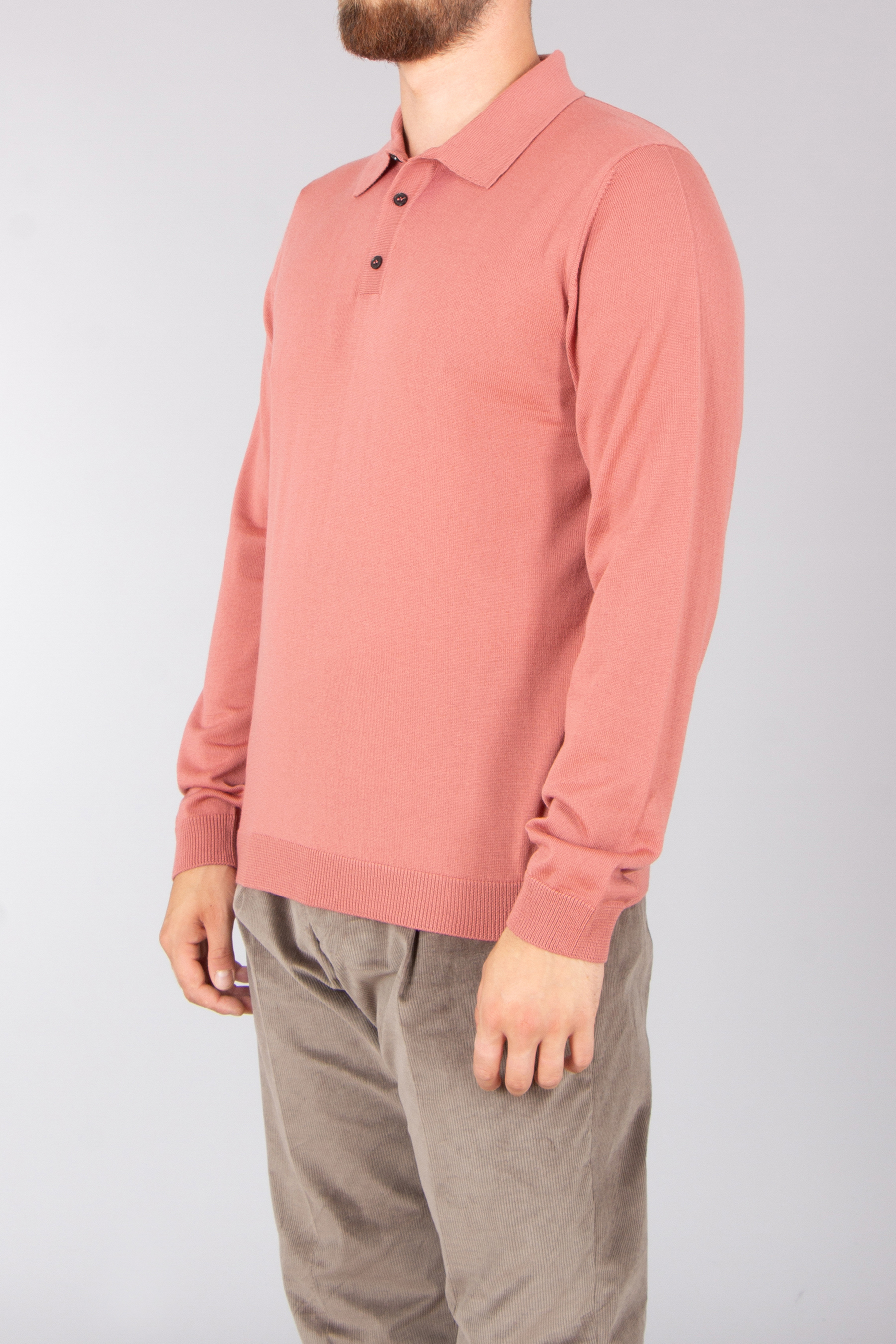 ROBERTO COLLINA Regular Fit Extra-Fine Wool Knit Polo Bekleidung, Langarm, Ärmel, Hemd, Pullover