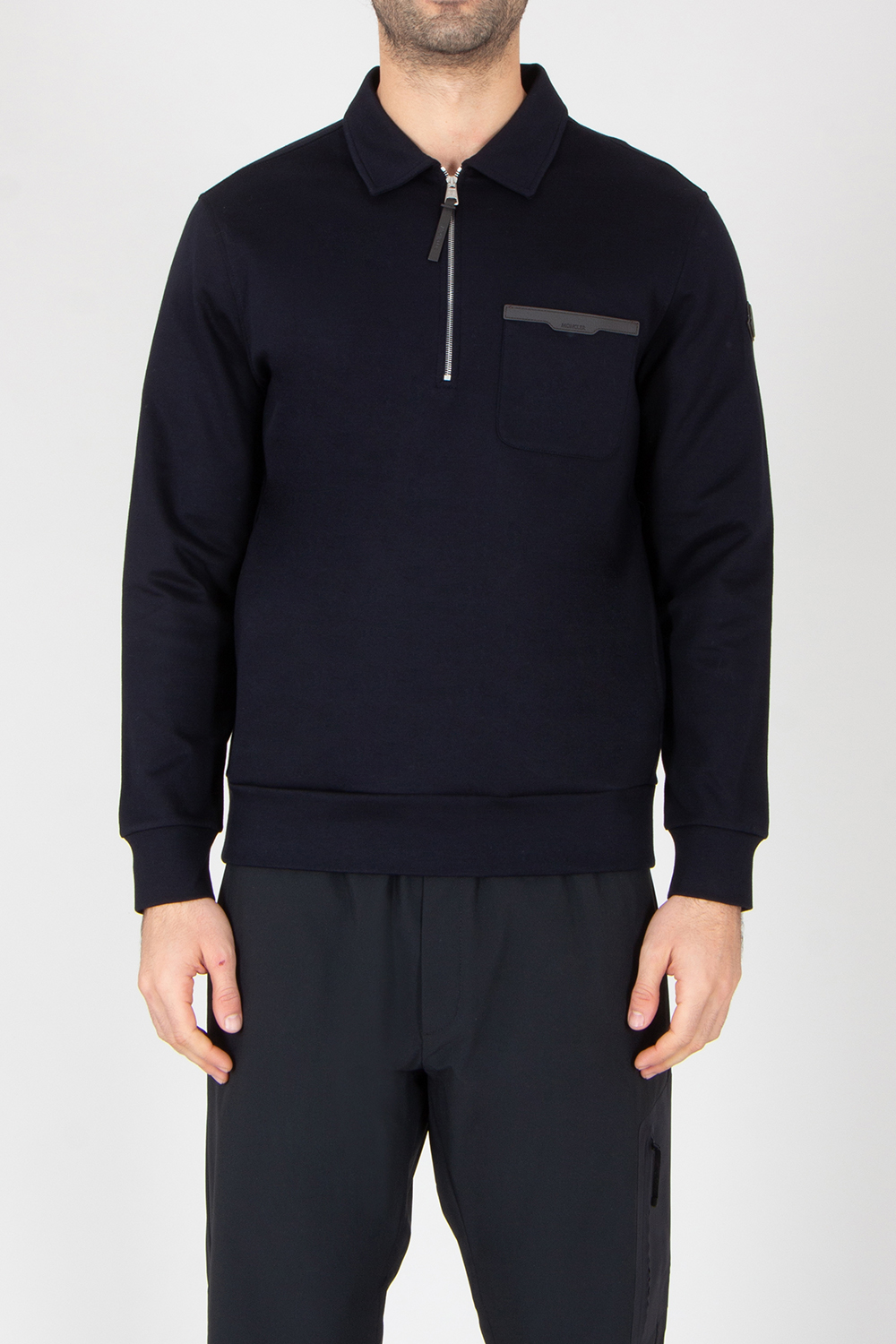 MONCLER Loose Fit Cotton Blend Double Jersey Sweatshirt