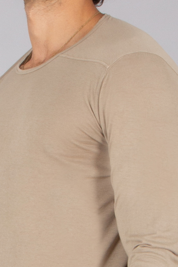 RICK OWENS DRKSHDW Loose Fit Organic Cotton Gauze Jersey Jumbo Long-Sleeve T-Shirt Langarm, Unterhemd, Erwachsener, Mann, Person