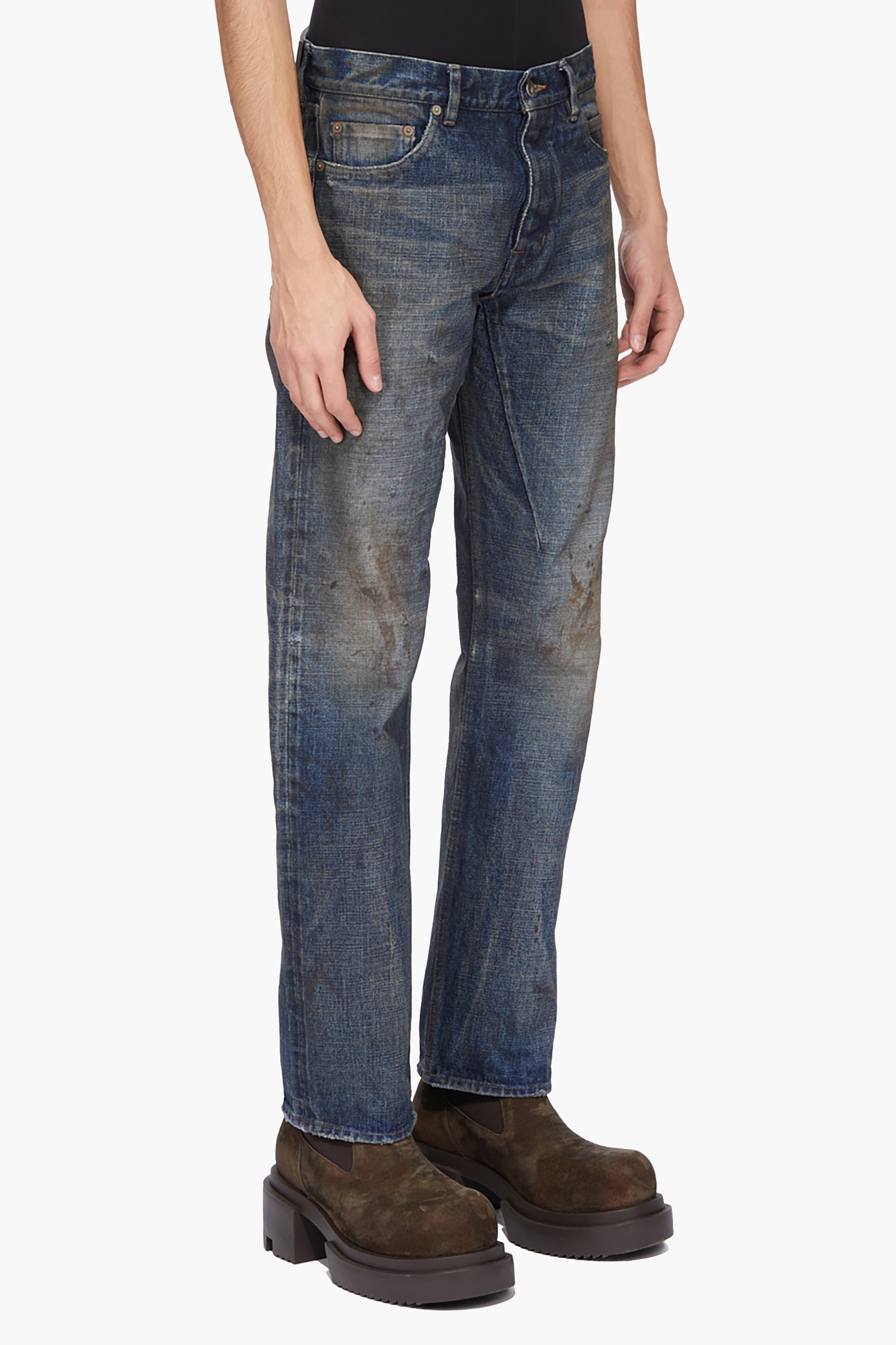 RICK OWENS DRKSHDW Kurdt Cut Cotton Denim Jeans Bekleidung, Hosen, Jeans