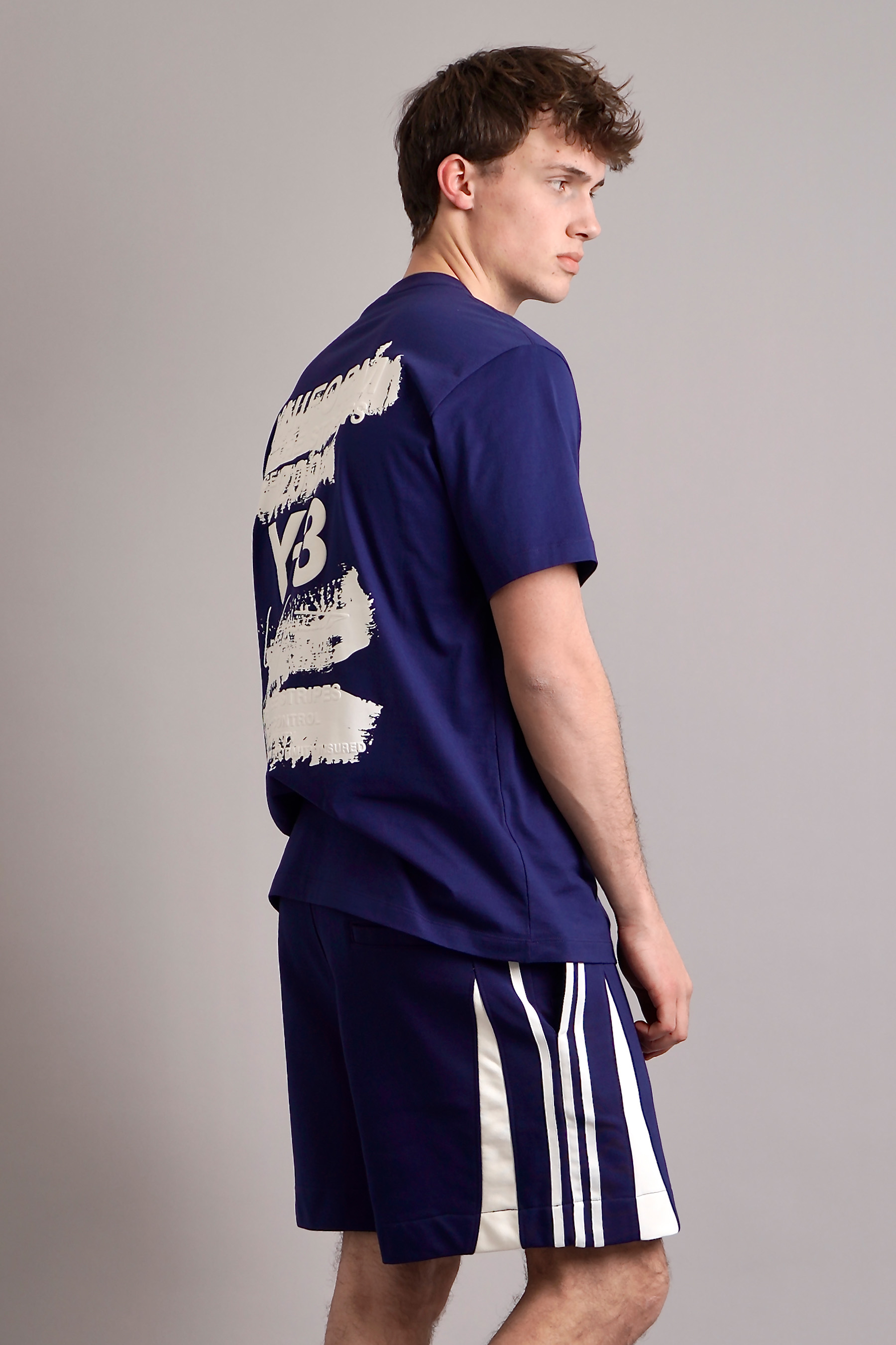 Y-3 Cotton Blend French Terry Cutline Shorts