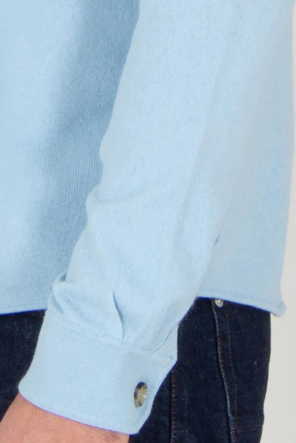 ALLUDE Regular Fit Cotton-Cashmere Blend Knit Shirt