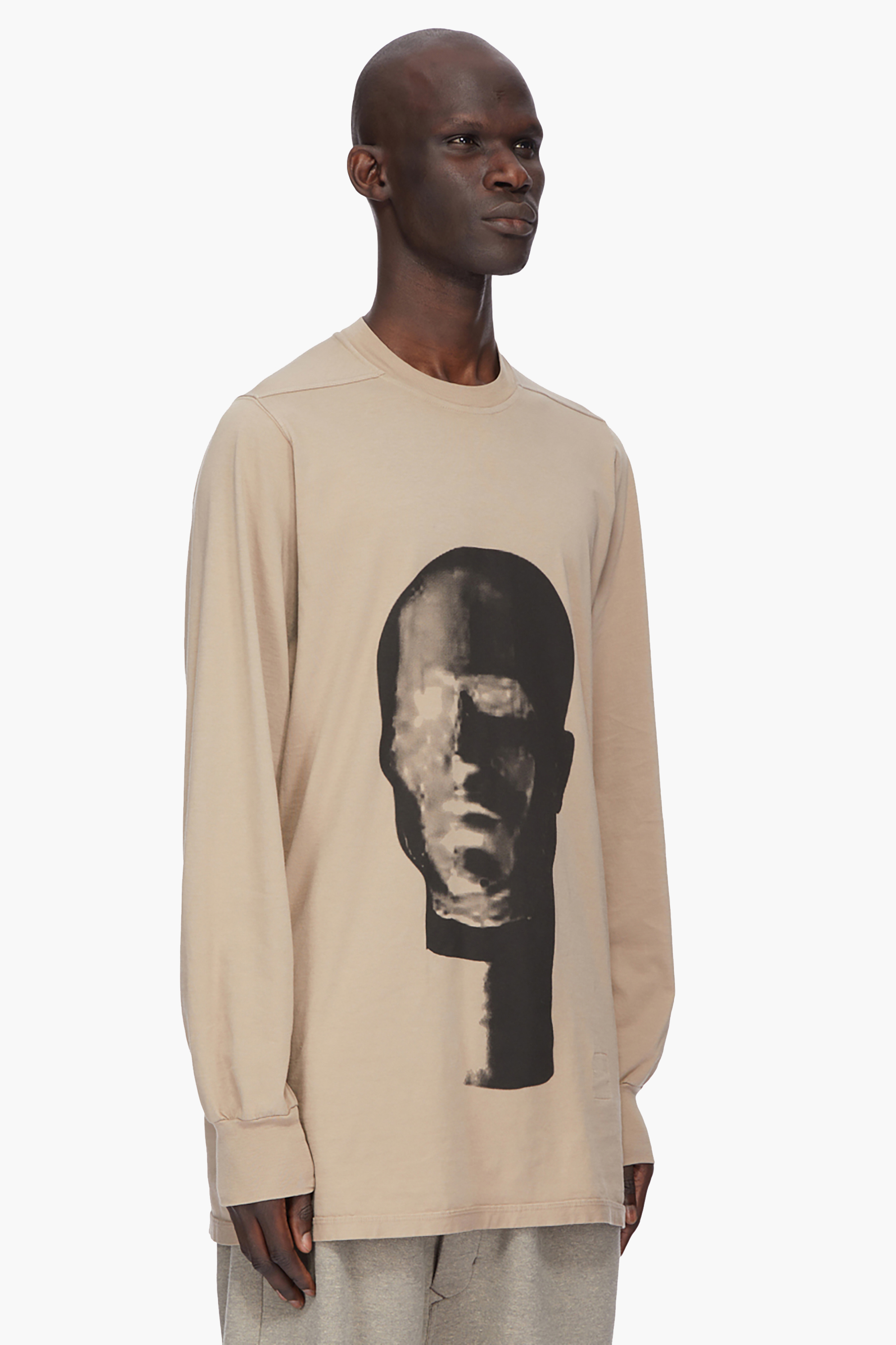 RICK OWENS DRKSHDW Oversized Fit Printed Medium Weight Organic Cotton Jersey Jumbo Long-Sleeve T-Shirt Langarm, Ärmel, T-shirt, Mann, Person