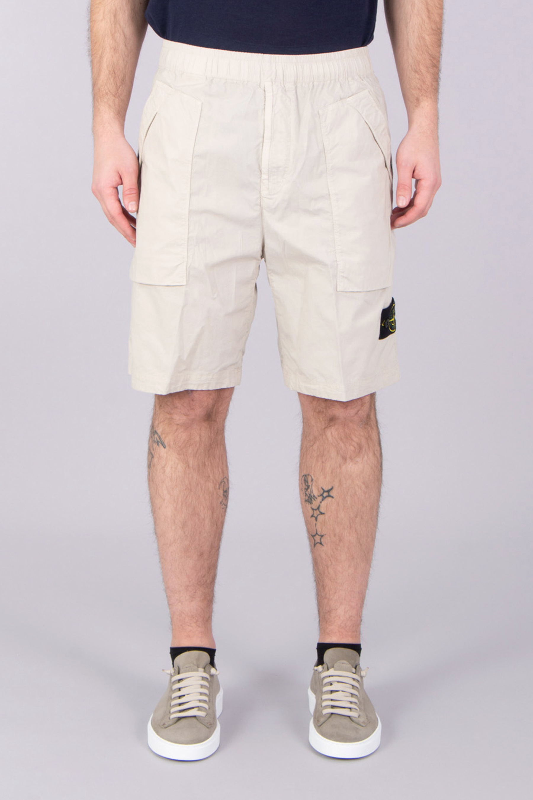 STONE ISLAND Comfort Fit Stretch Cotton Tela 'Paracadute' Bermuda Shorts Kurze Hose, Erwachsener, Männlich, Mann, Person
