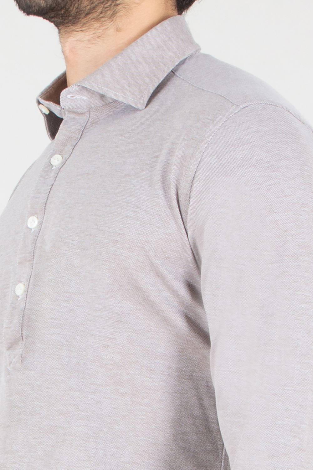 SONRISA Regular Fit Cotton Piqué Half Button Shirt