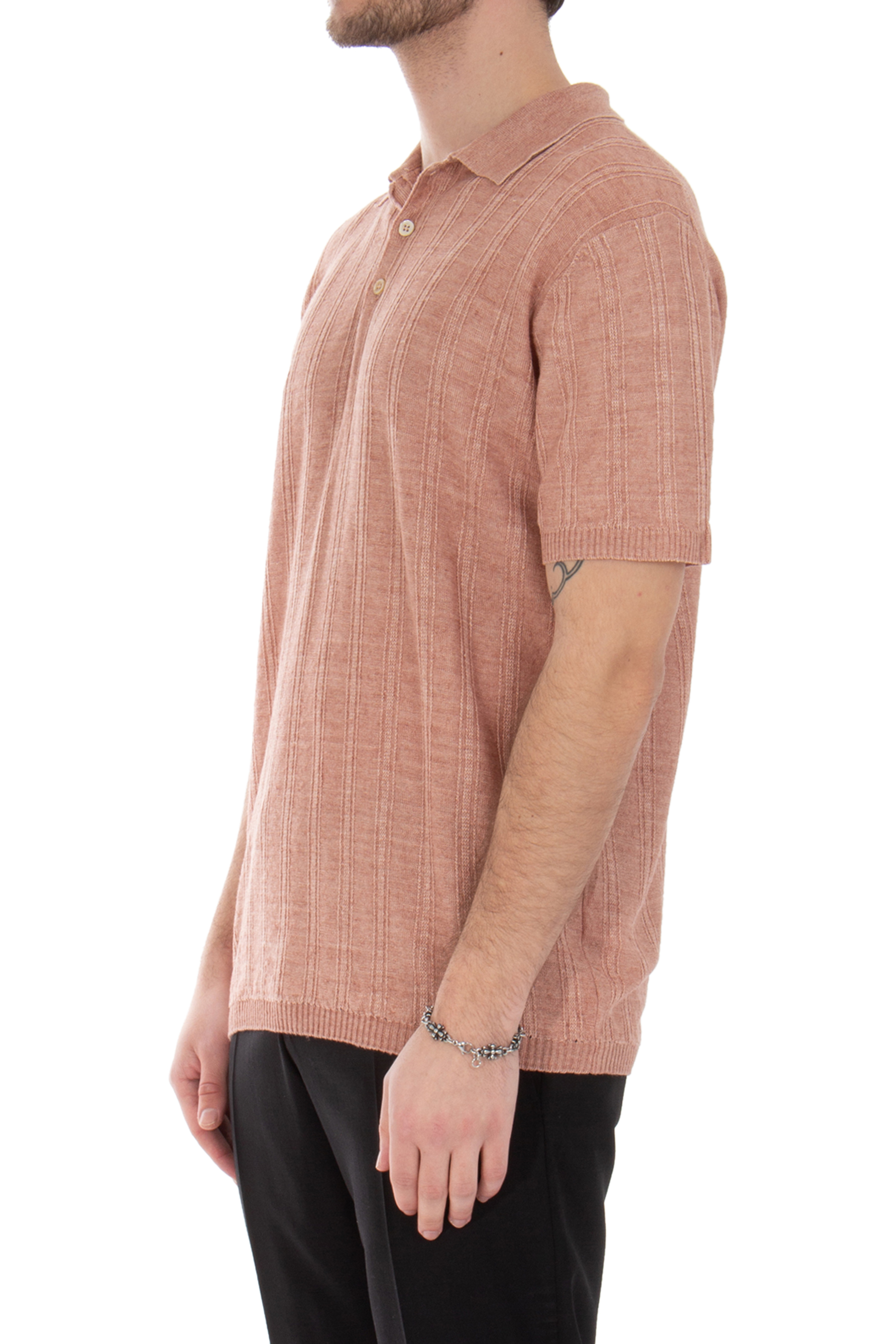 ASPESI Striped Linen Knit Polo ASPESI Striped Linen Knit Polo