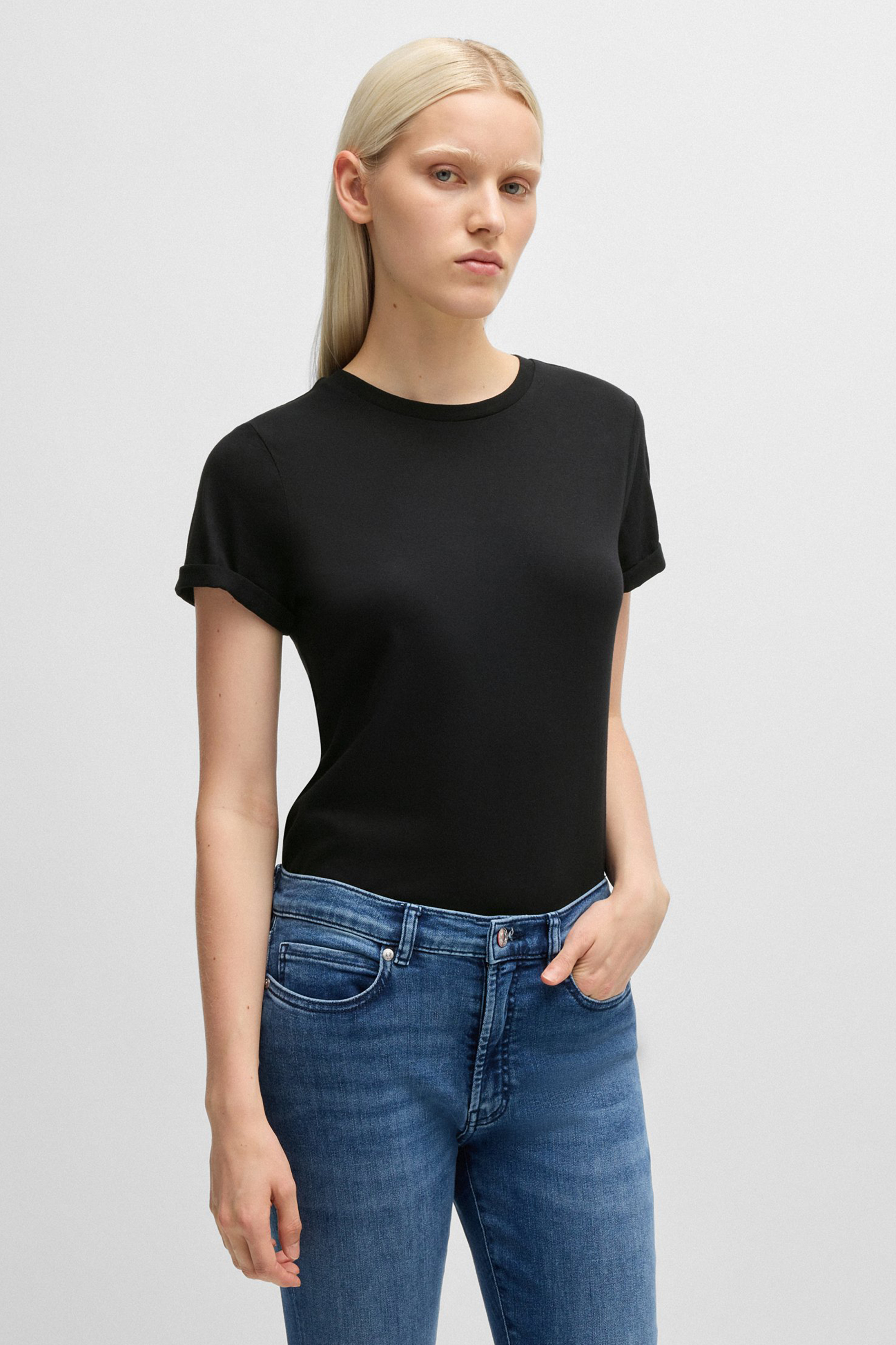 HUGO Slim Fit Cotton Jersey T-Shirt The Plain Tee