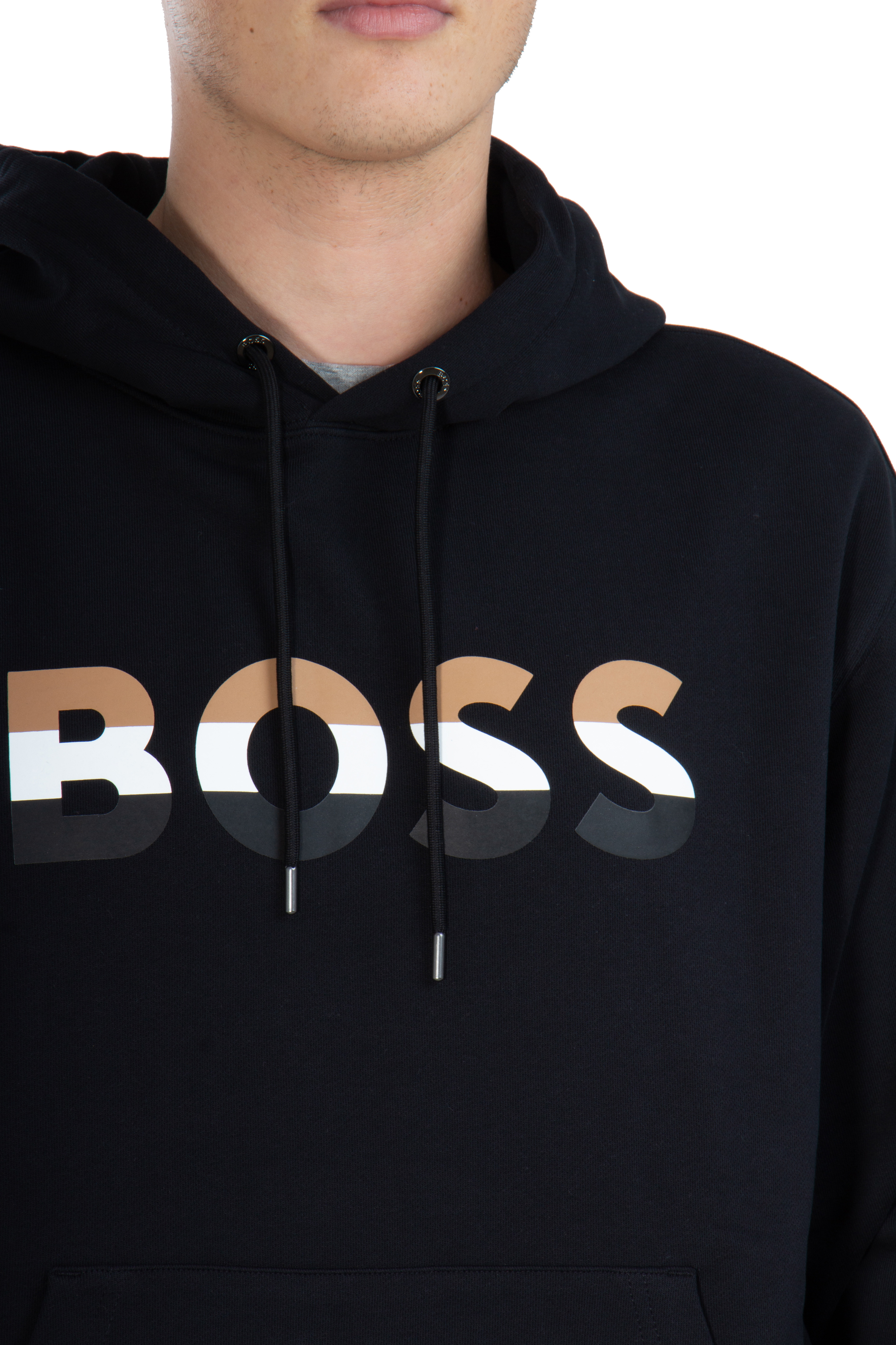 BOSS Printed Cotton Stretch Hoodie Econy