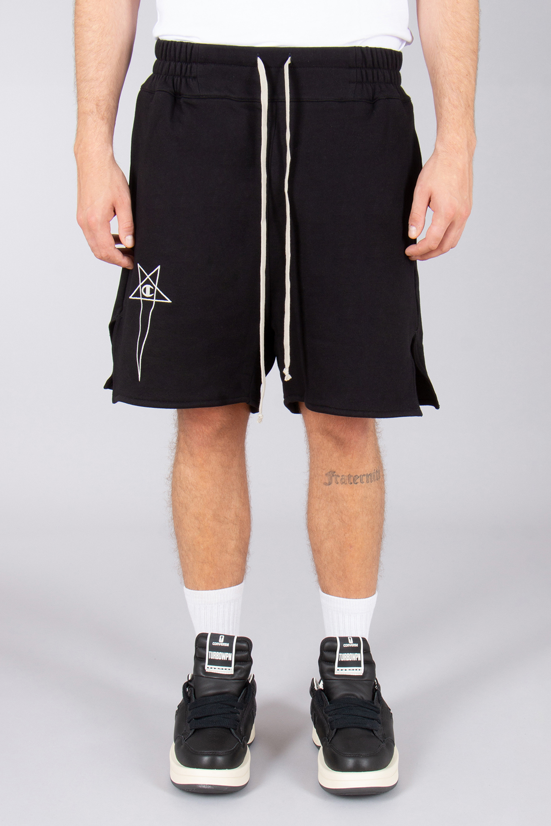 RICK OWENS DRKSHDW X Champion Loose Fit Compact Heavy Cotton Shorts