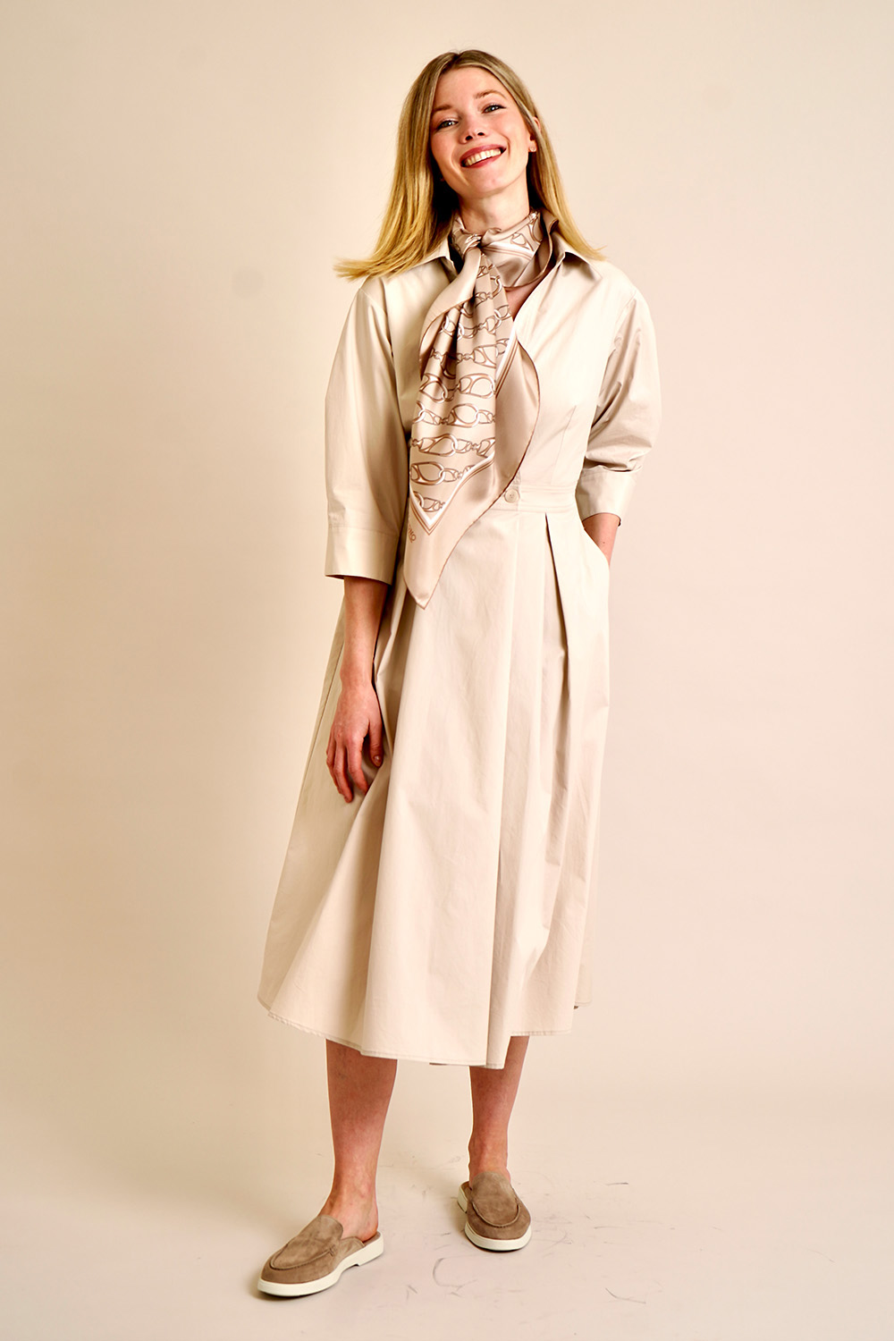 VAN LAACK Flared Cotton Poplin Shirt Dress Kinala