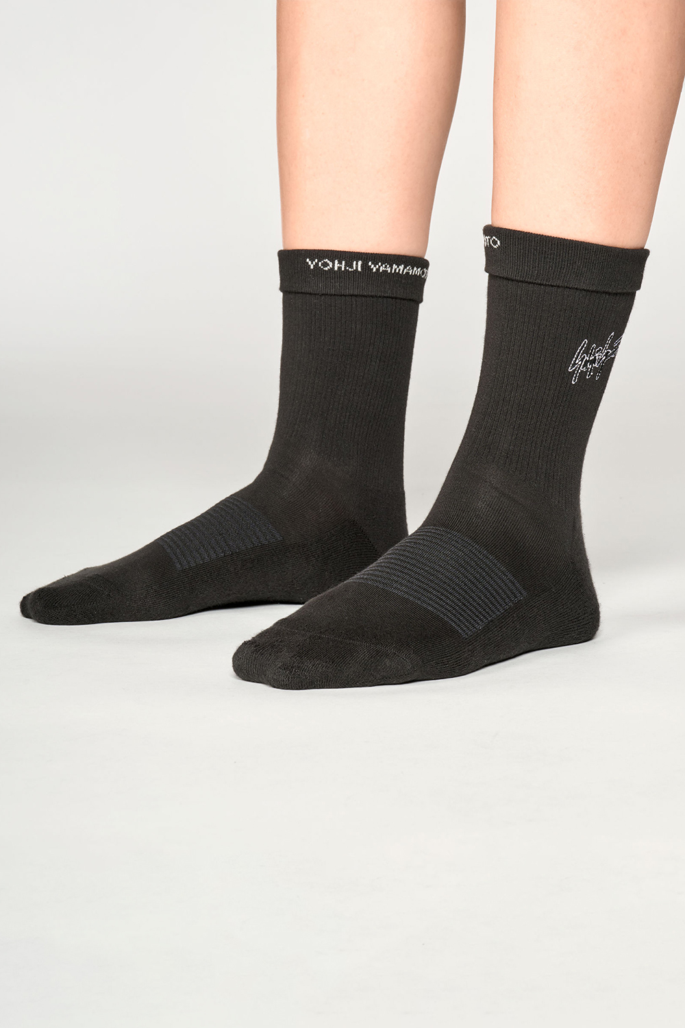 Y-3 Graphic Cotton Blend Crew Socks
