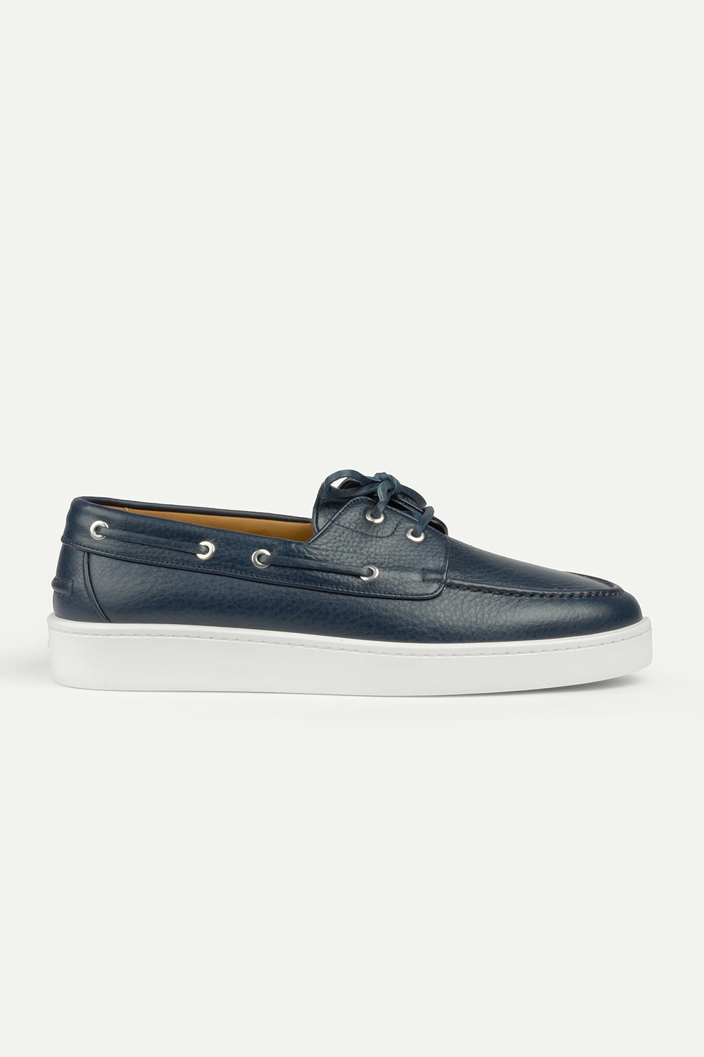 AURÉLIEN Navy Grain Boat Sneakers