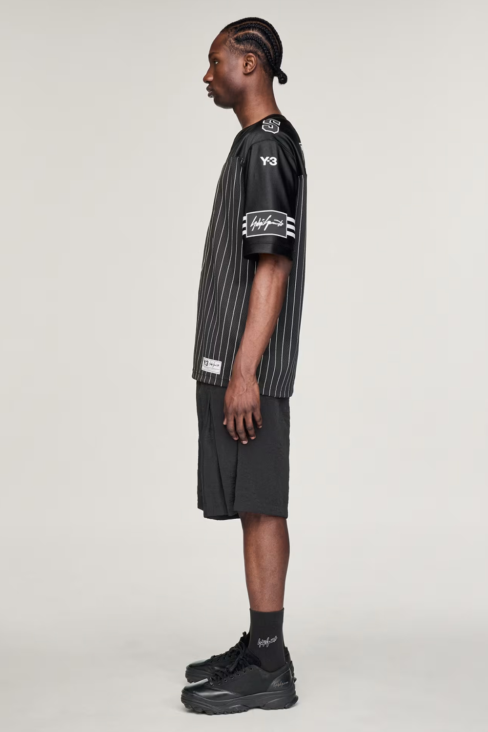 Y-3 Loose Fit Pinstripe Mesh Elite 5 American Football T-Shirt