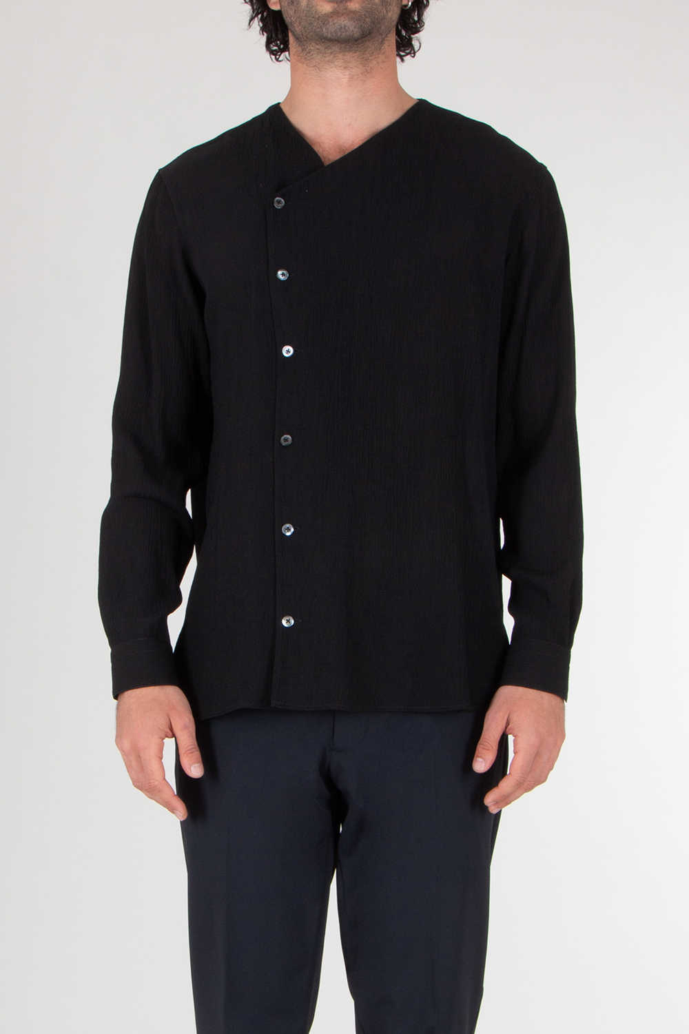 EMPORIO ARMANI Asymmetric Front Crêpe Shirt