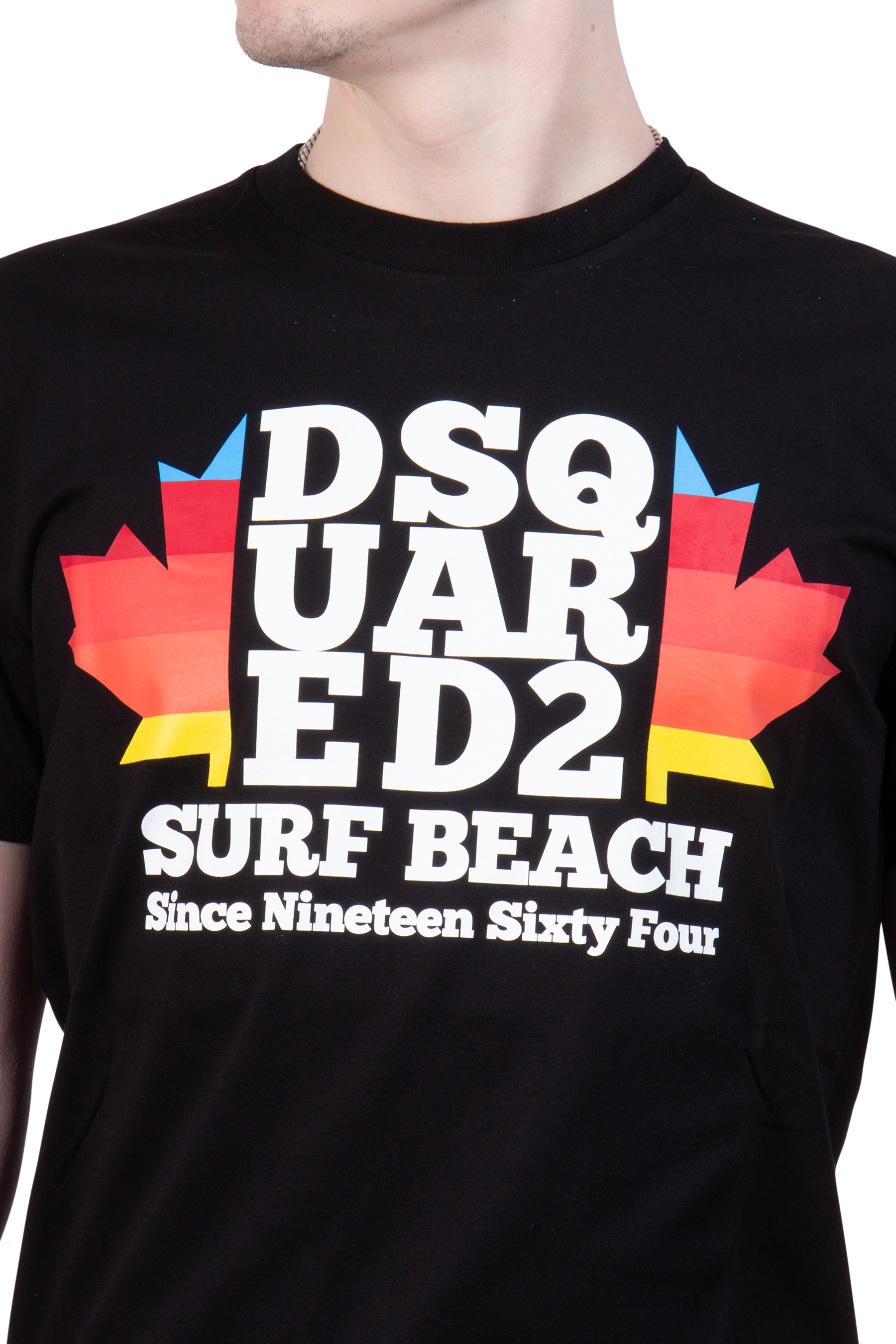 DSQUARED2 D2 Surf Beach Cotton T-Shirt DSQUARED2 D2 Surf Beach Cotton T-Shirt