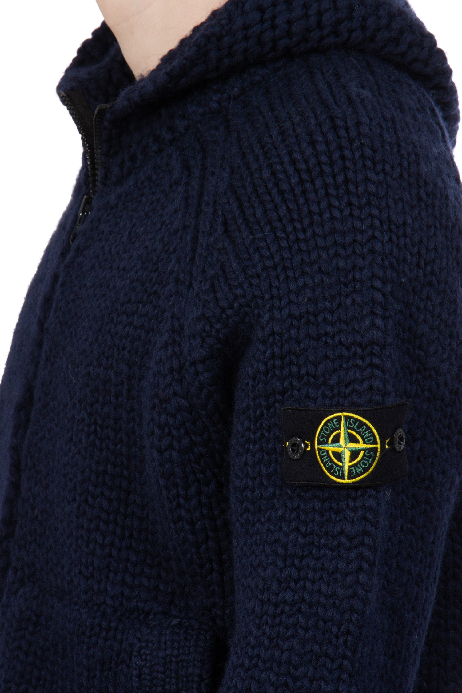 STONE ISLAND Hooded Wool Zip Hoodie STONE ISLAND Hooded Wool Zip Hoodie