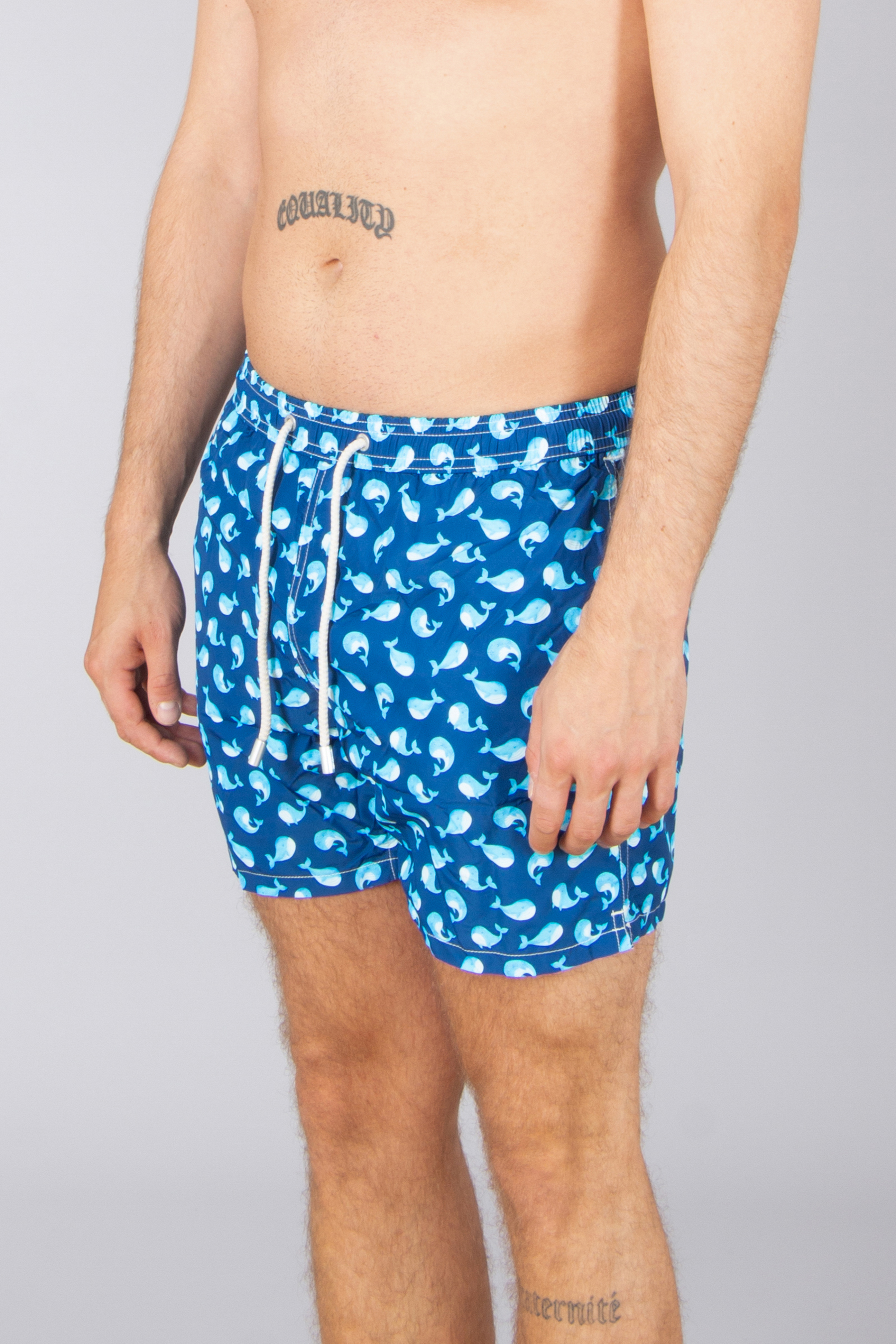 MC 2 SAINT BARTH Mini Whale Swim Shorts Lighting Micro Fantasy Bekleidung, Kurze Hosen, Strandmode, Badehose, Tätowierung