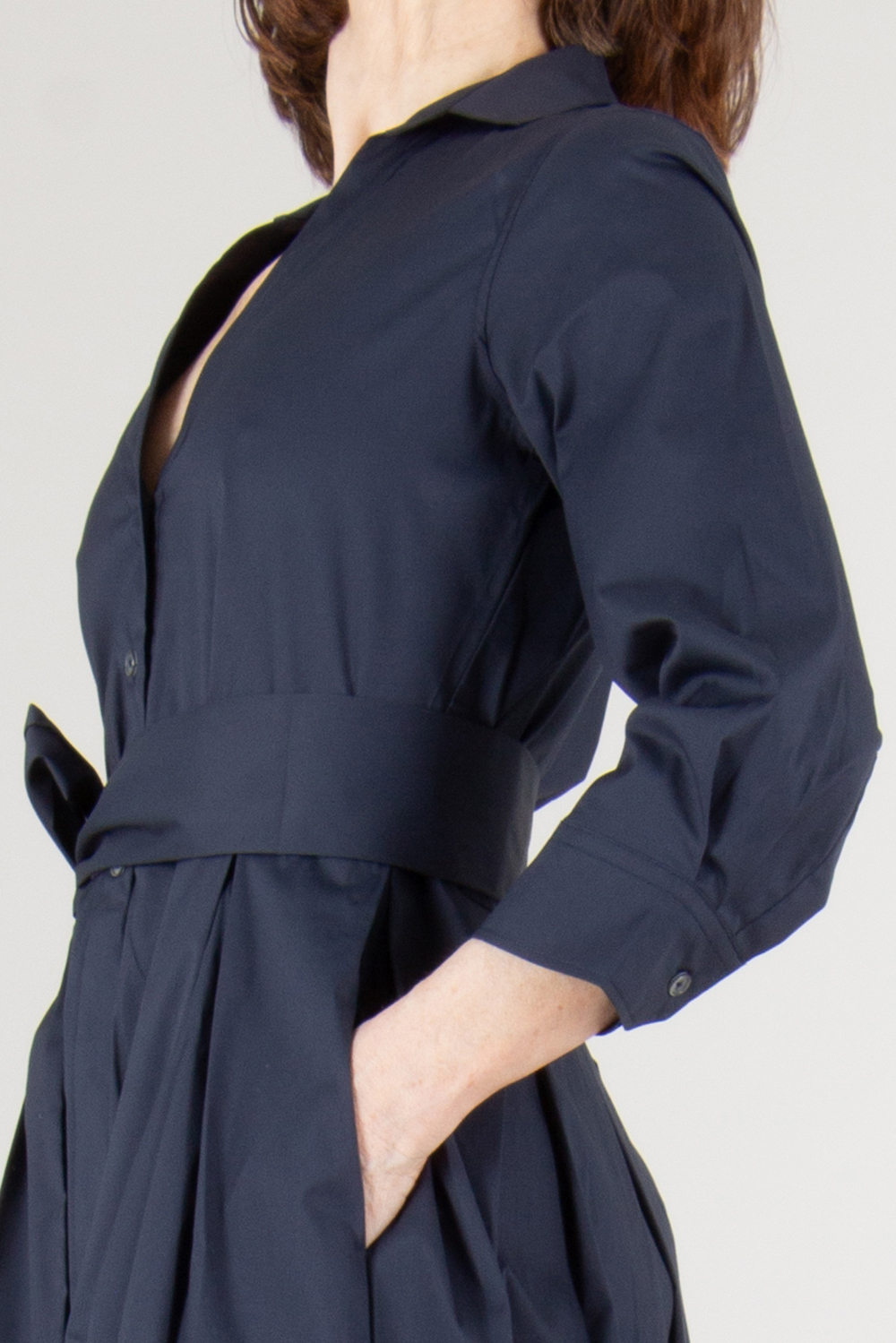 0039 ITALY Stretch Cotton Shirt Dress Julene