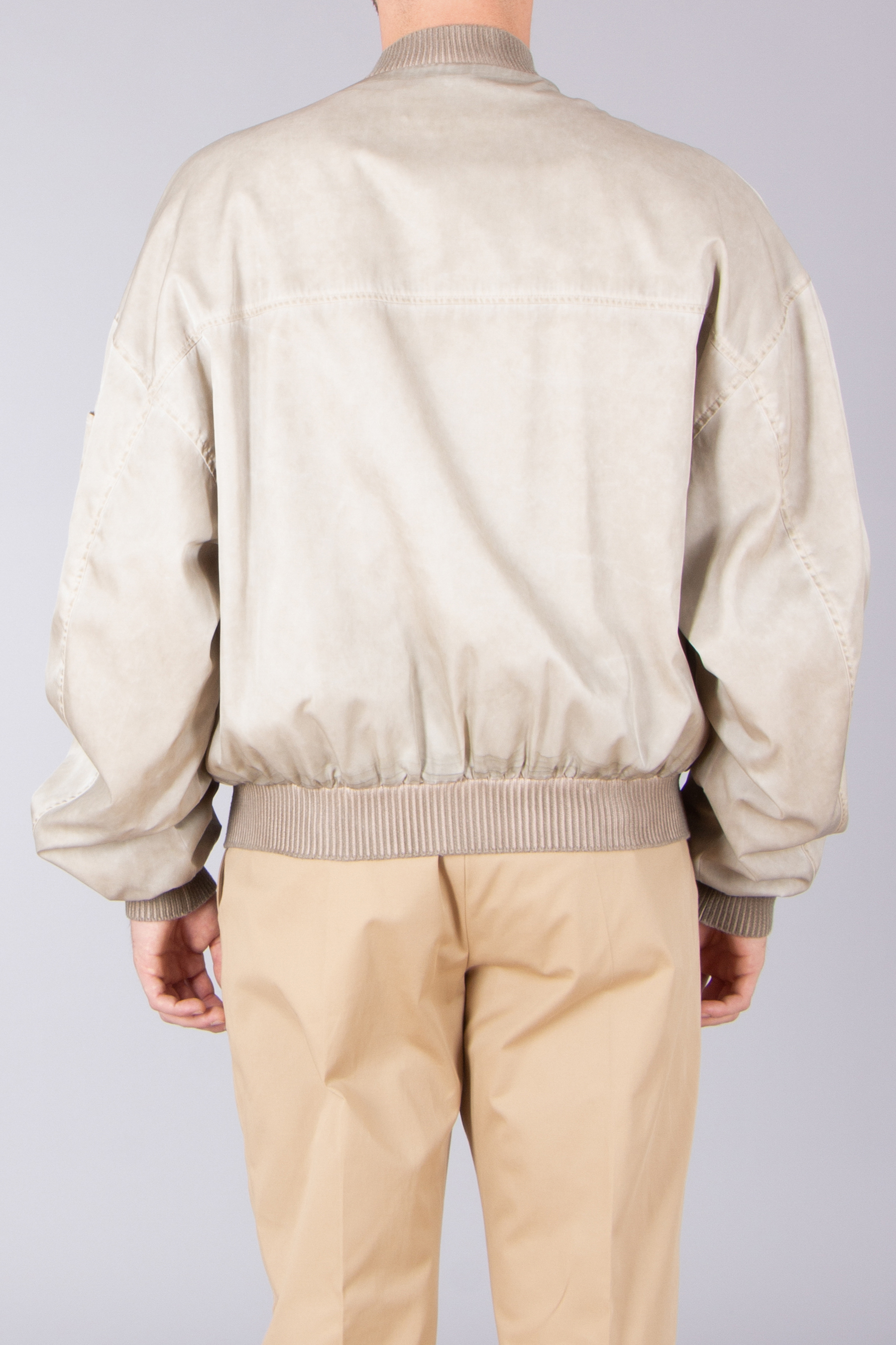 DSQUARED2 Garment Dyed Nylon Military 80's Bomber Jacket Mantel, Dekoration für Zuhause, Leinen, Bluse, Person