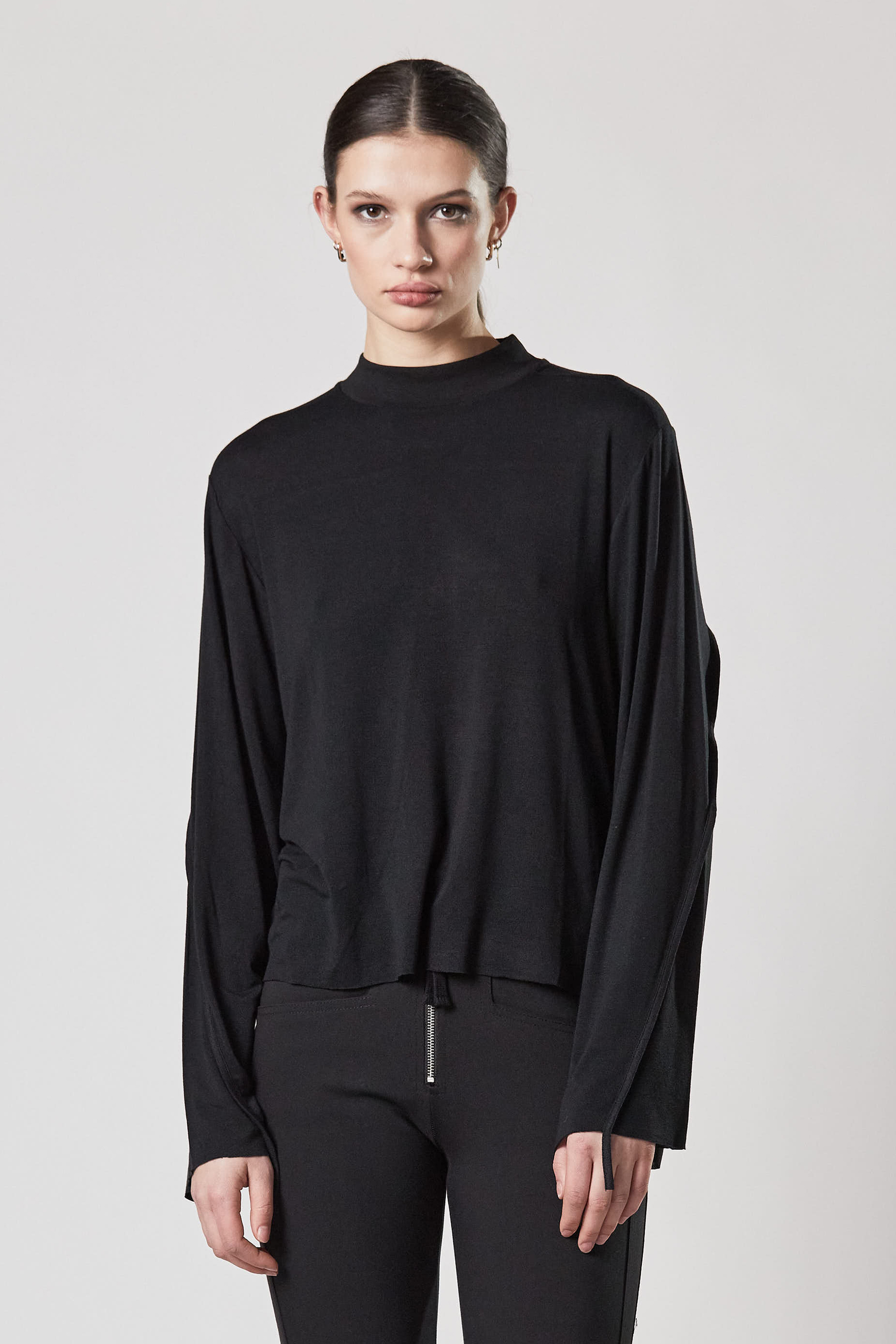 THOM KROM Ribbed Viscose Stretch Long Sleeve T-Shirt THOM KROM Ribbed Viscose Stretch Long Sleeve T-Shirt