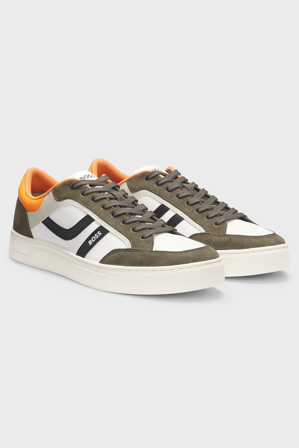 BOSS Colour-Block Faux Leather Sneakers Rhys