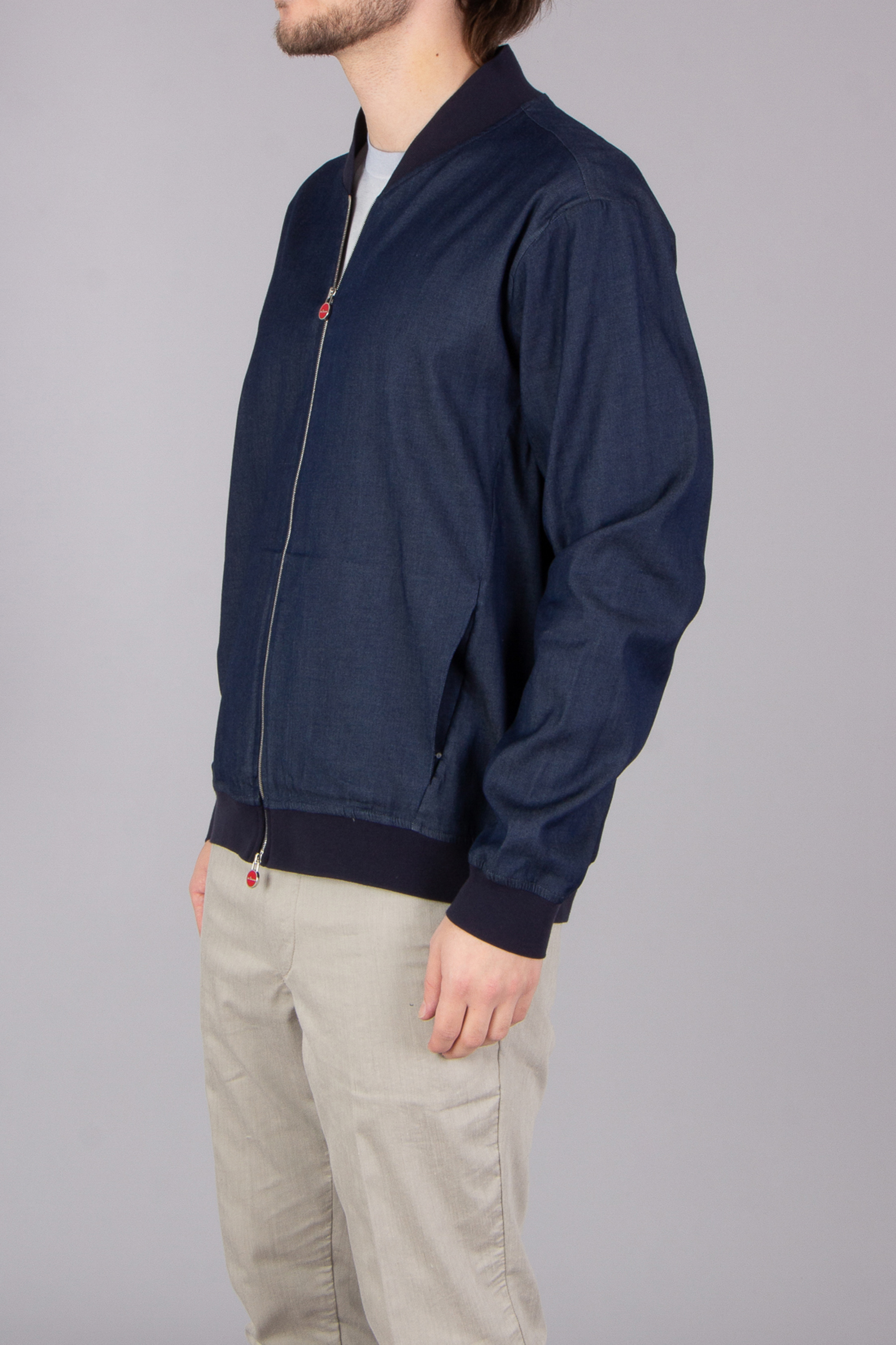 KITON Regular Fit Stretch Cotton Bomber Jacket KITON Regular Fit Stretch Cotton Bomber Jacket