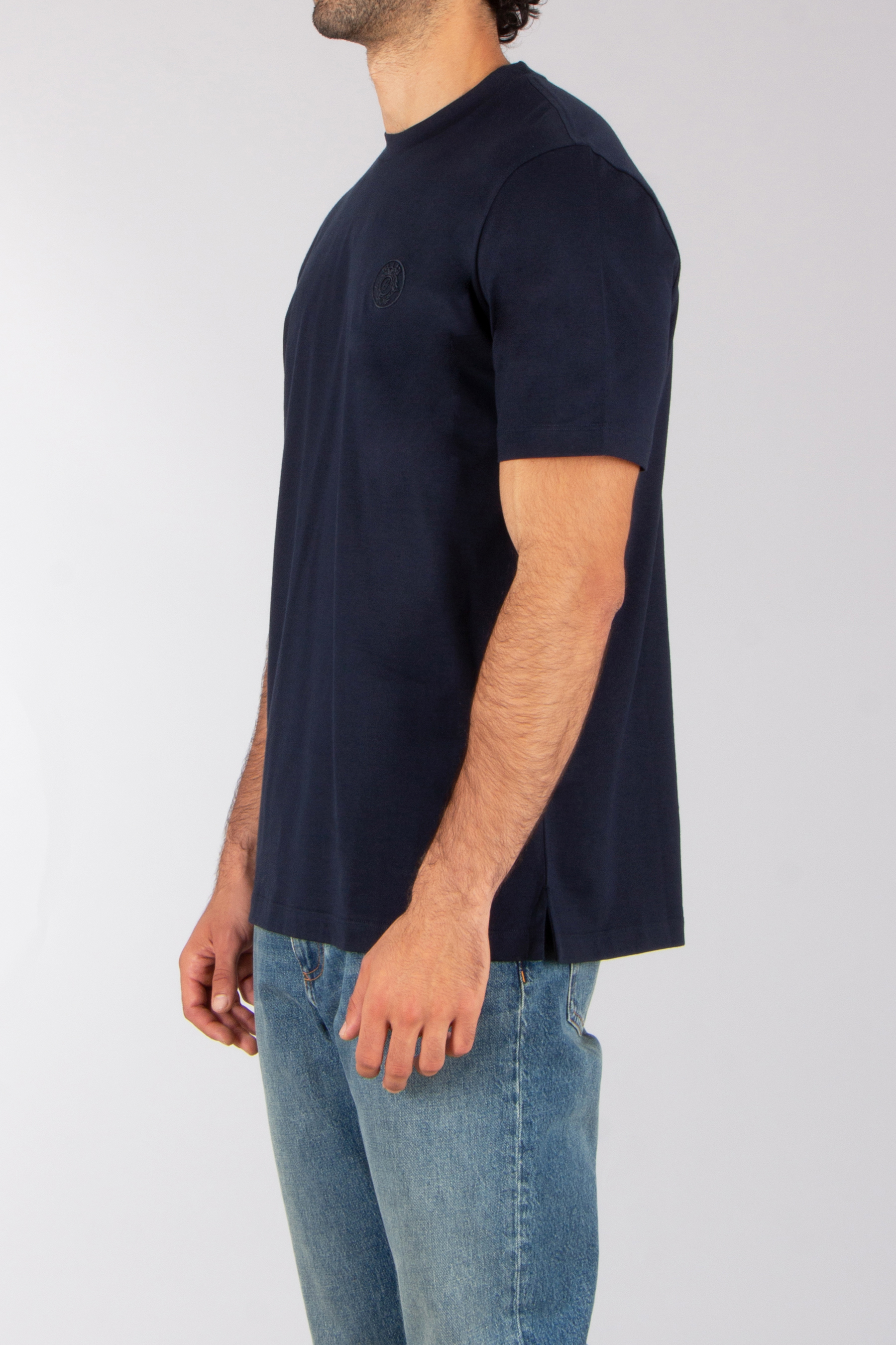 BRIONI Regular Fit Embroidered Organic Cotton Jersey T-Shirt Ärmel, Hosen, Langarm, T-shirt, Hemd