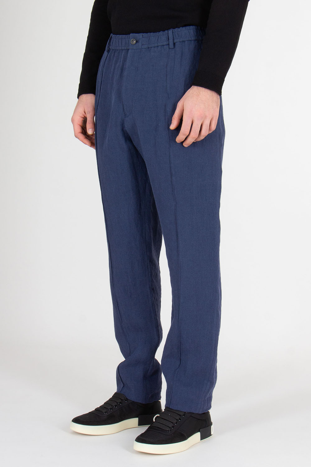 EMPORIO ARMANI Relaxed Fit Washed Linen Pants