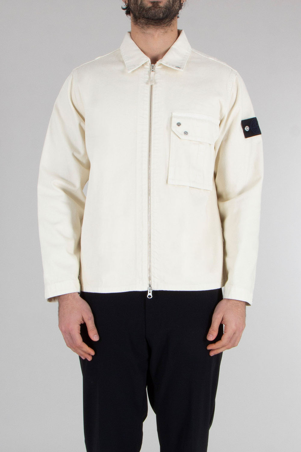 STONE ISLAND Regular Fit Cotton Bull Denim Overshirt