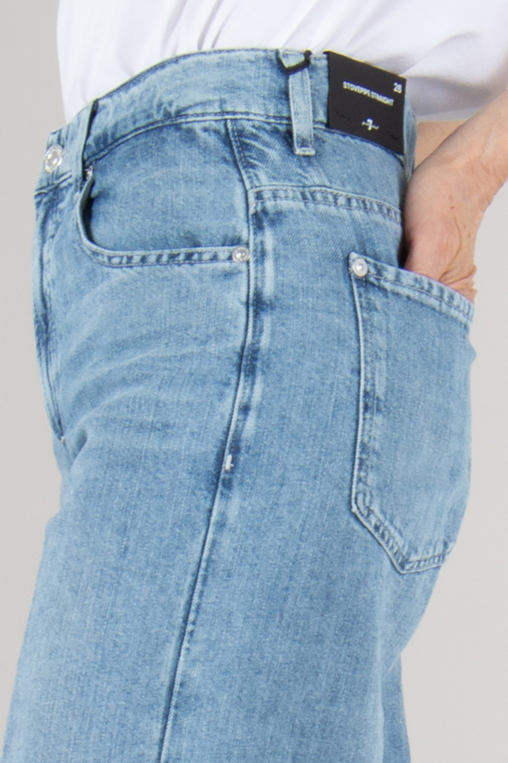 7 FOR ALL MANKIND Washed Linen Cotton Denim Jeans Iris