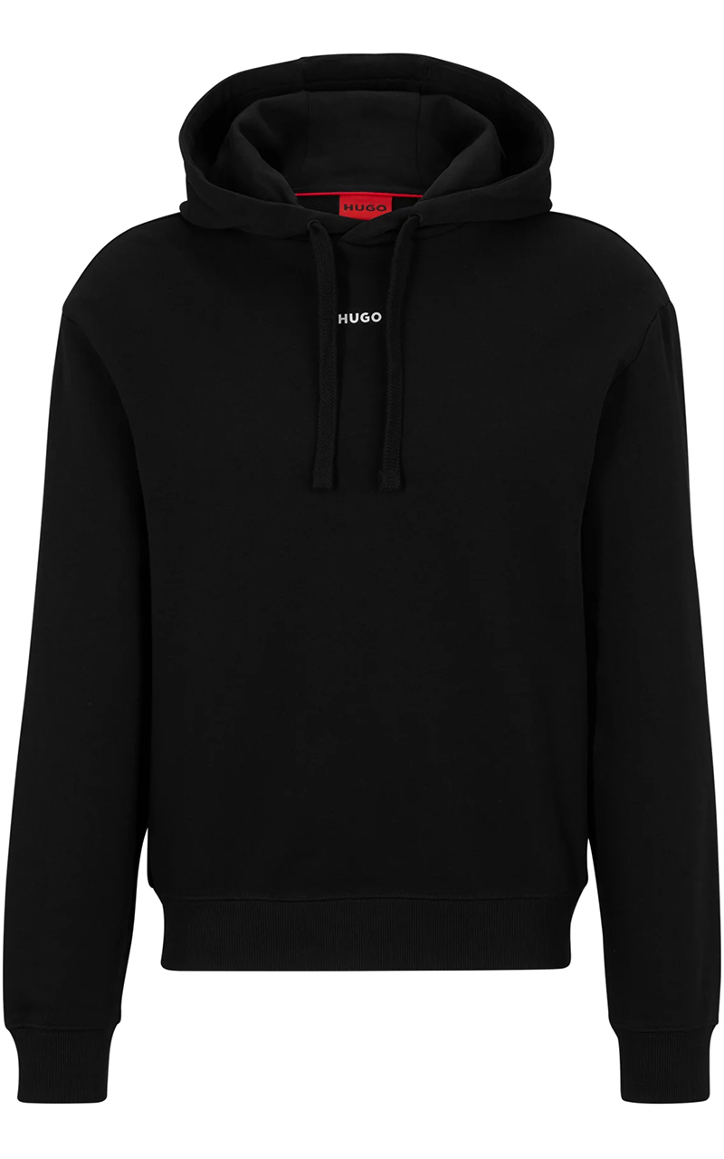 HUGO Relaxed Fit Printed Cotton Terry Hoodie Dapo HUGO Relaxed Fit Printed Cotton Terry Hoodie Dapo
