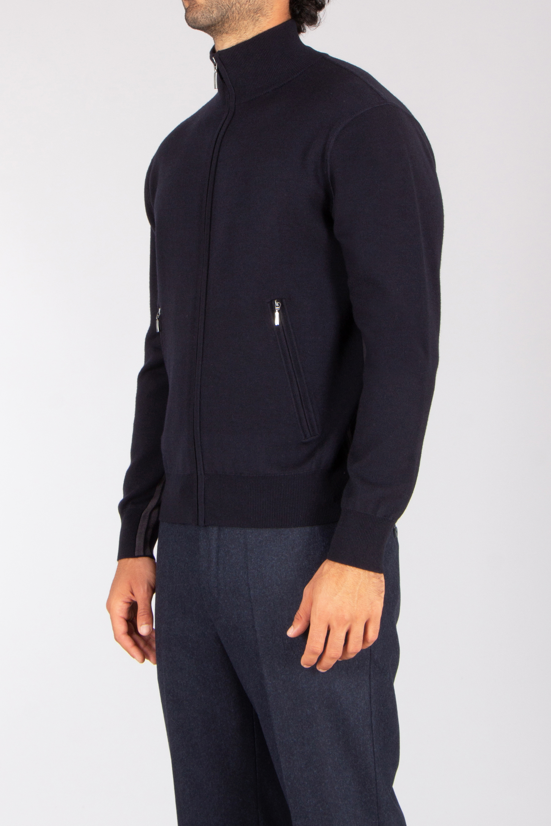 VAN LAACK Relaxed Fit Wool-Silk Stretch Blend Zip Cardigan Sanchio Vlies, Langer Ärmel, Mantel, Jacke, Pullover