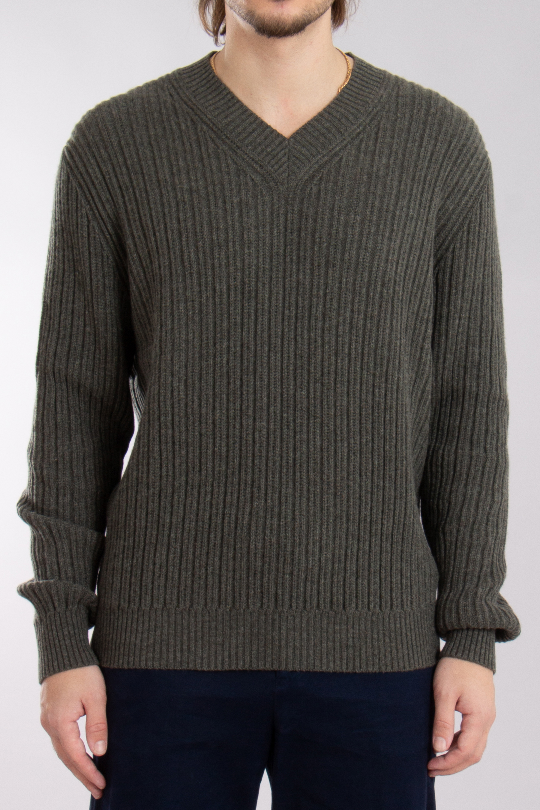 BRIONI Ribbed Cashmere V-Neck Sweater
