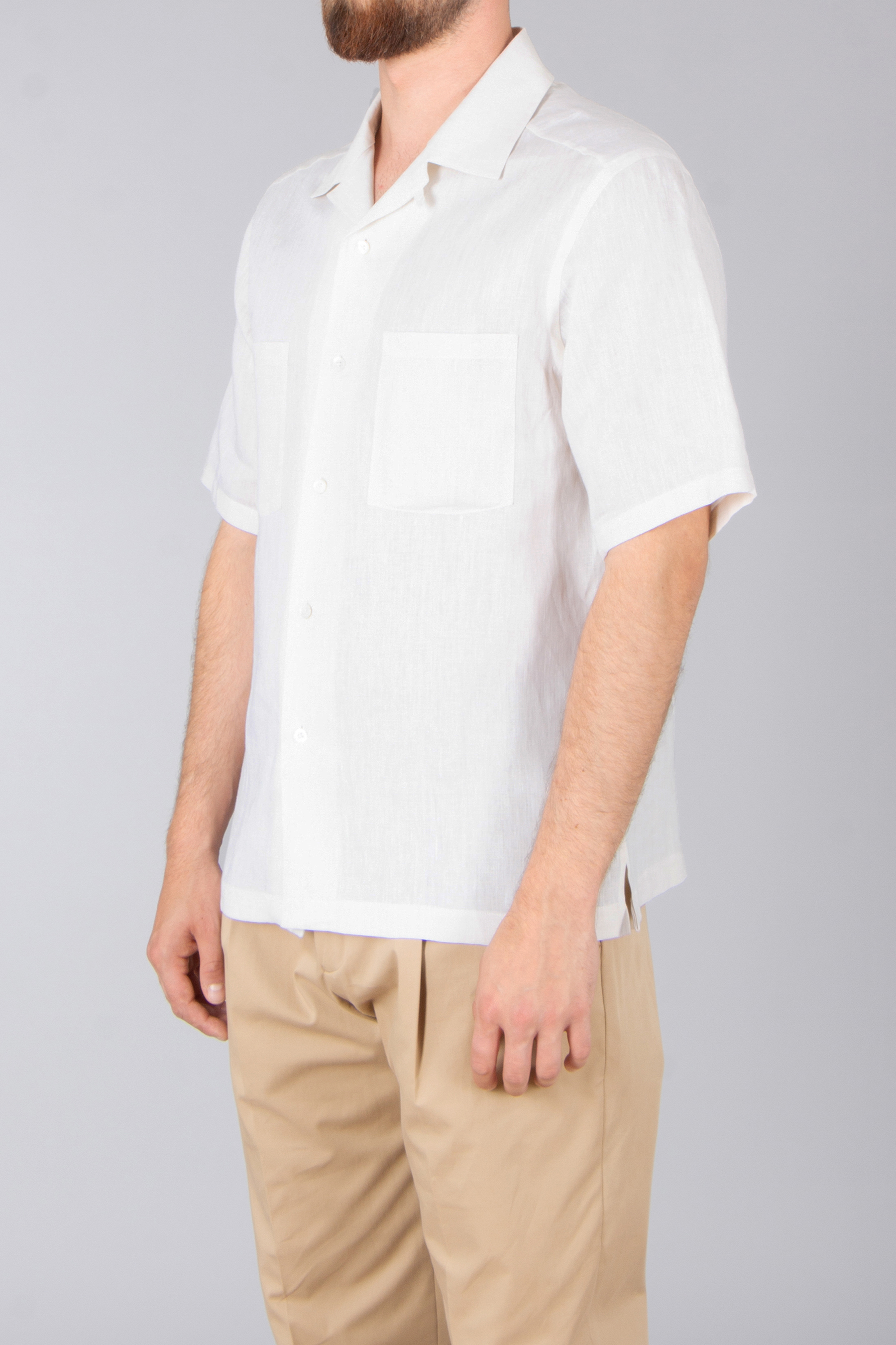 HERNO Boxy Fit Summer Linen Short-Sleeve Shirt Hemd, Bluse, Leinen, Mann, Person