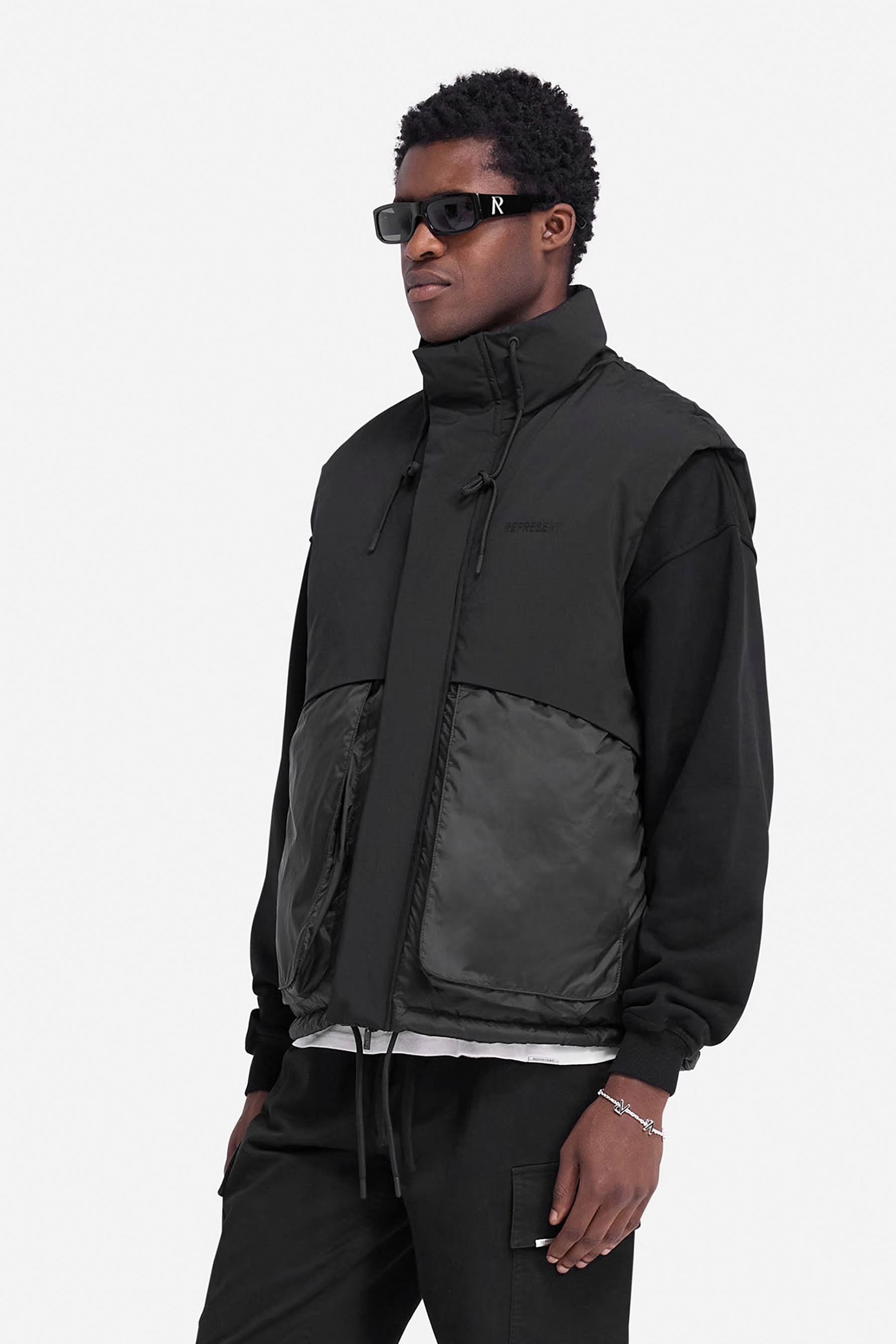 REPRESENT Nylon Stretch Layered Puffer Vest REPRESENT Nylon Stretch Layered Puffer Vest