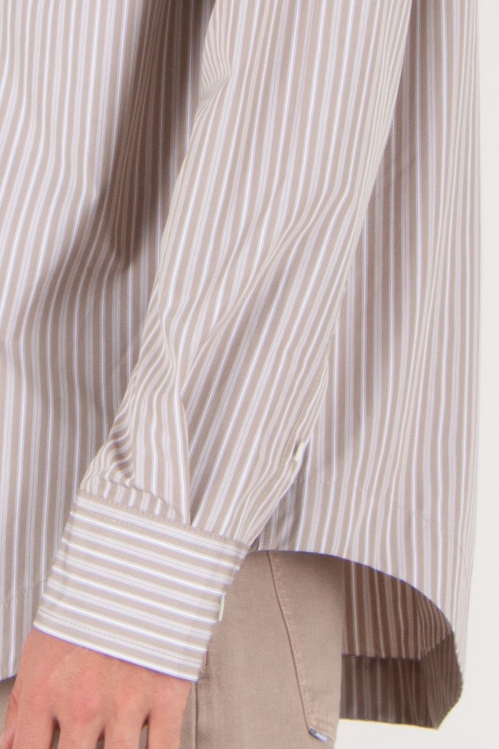 AMI PARIS Loose Fit Ami De Coeur Striped Cotton Poplin Shirt