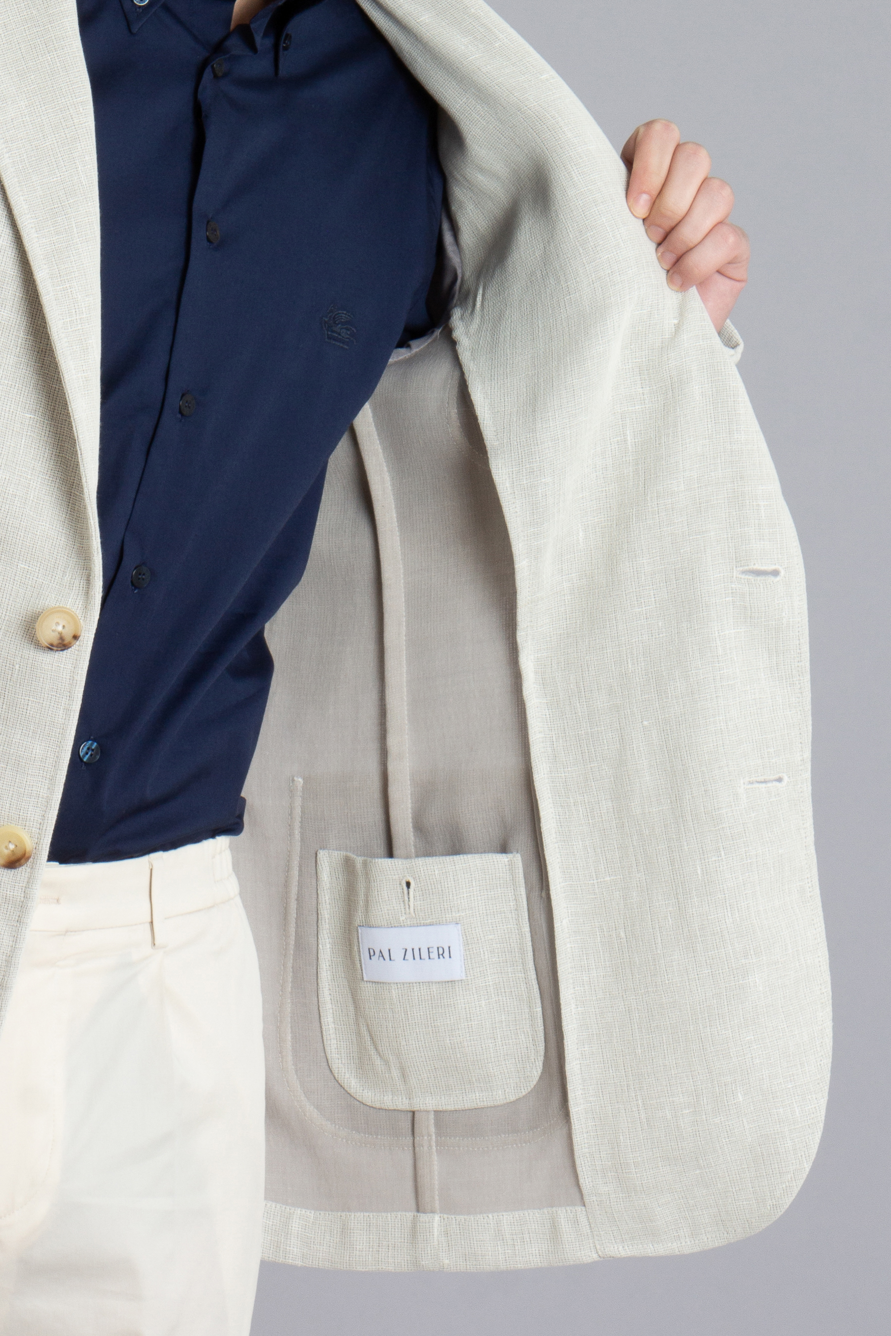 PAL ZILERI Tailored Fit Virgin Wool-Linen Blend Jacket PAL ZILERI Tailored Fit Virgin Wool-Linen Blend Jacket