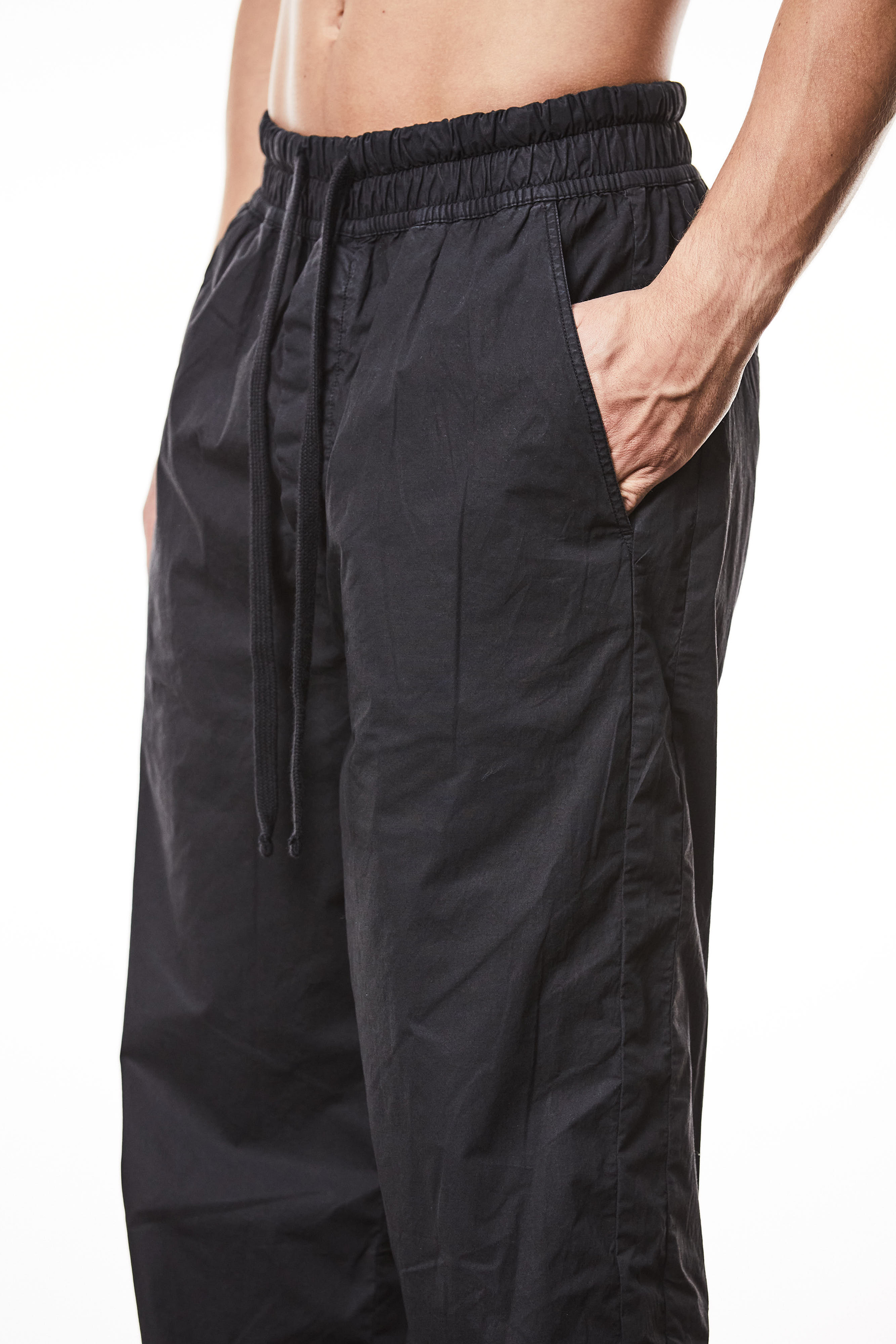 THOM KROM Wide Leg Washed Crashed Cotton Stretch Pants THOM KROM Wide Leg Washed Crashed Cotton Stretch Pants