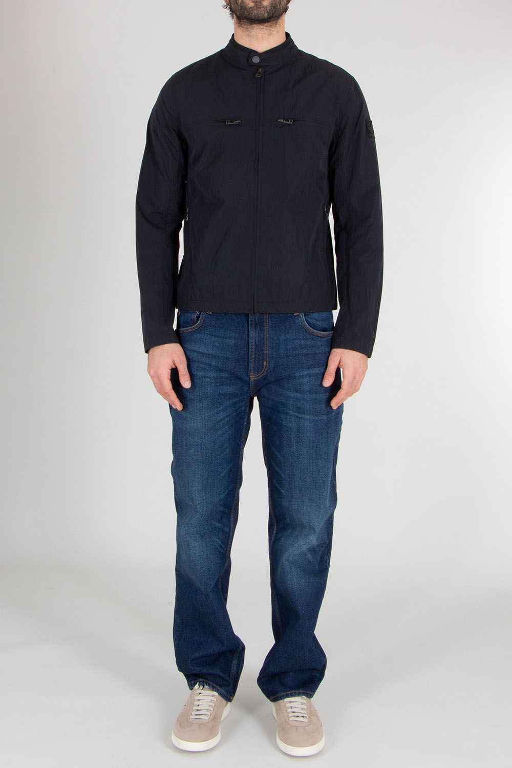 BELSTAFF Regular Fit Recycled Alpha Nylon Gabardine Jacket Grid