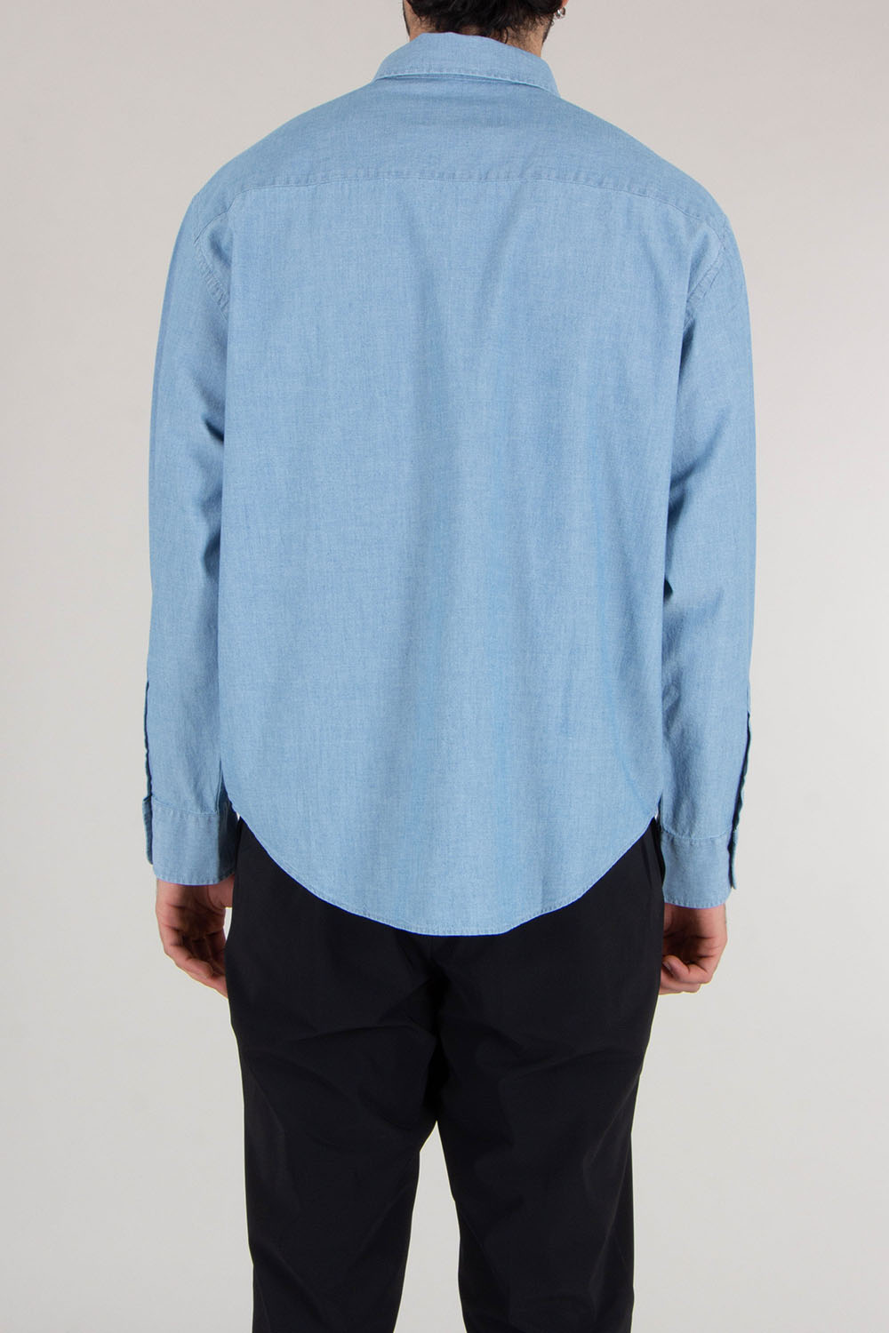 AMI PARIS Boxy Fit Ami De Coeur Cotton Chambray Button-Down Shirt