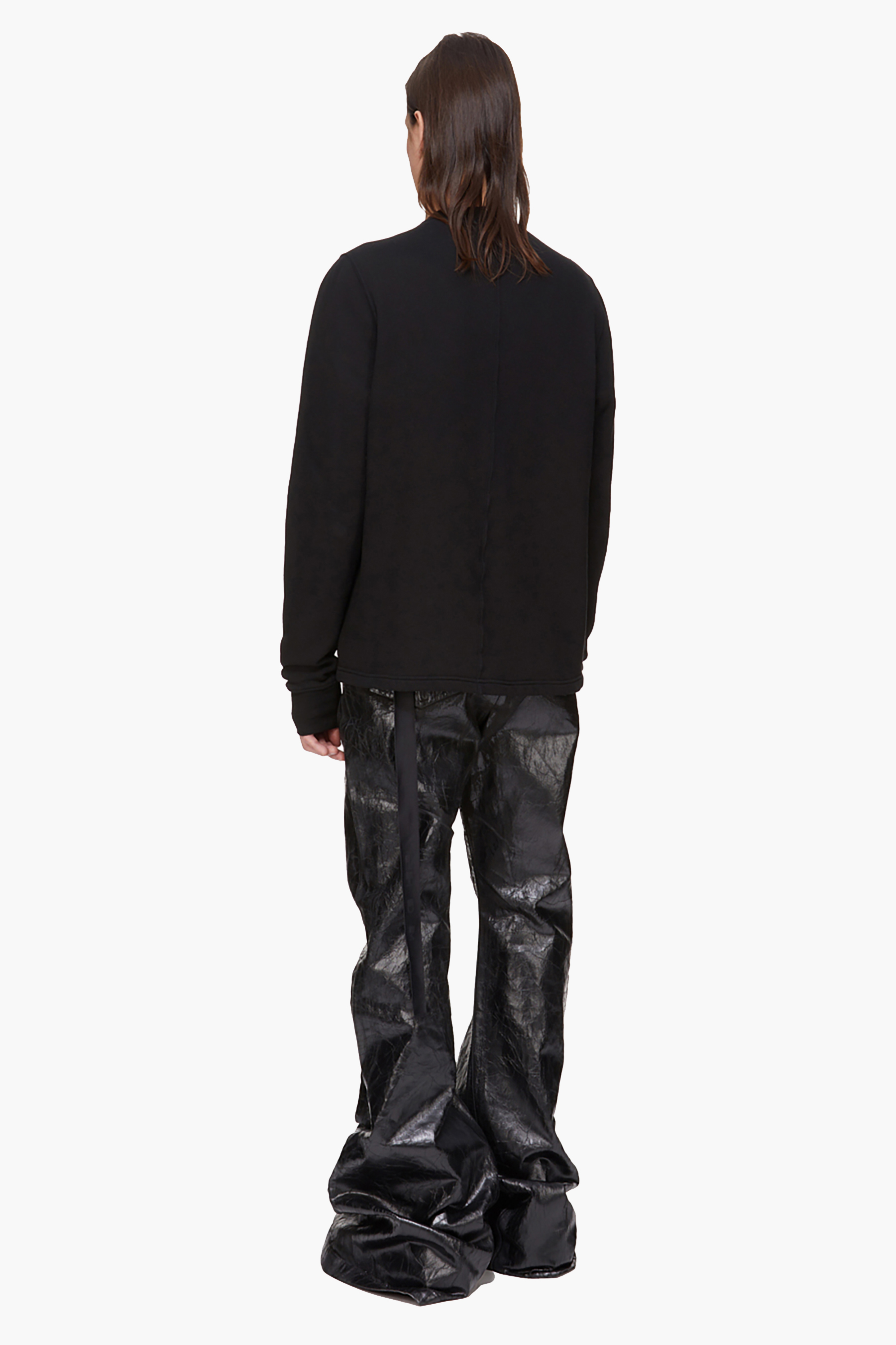 RICK OWENS DRKSHDW Regular Fit Brushed Organic Cotton French Terry Crewneck Sweatshirt Hosen, Langarm, Person, Stehend, Mantel