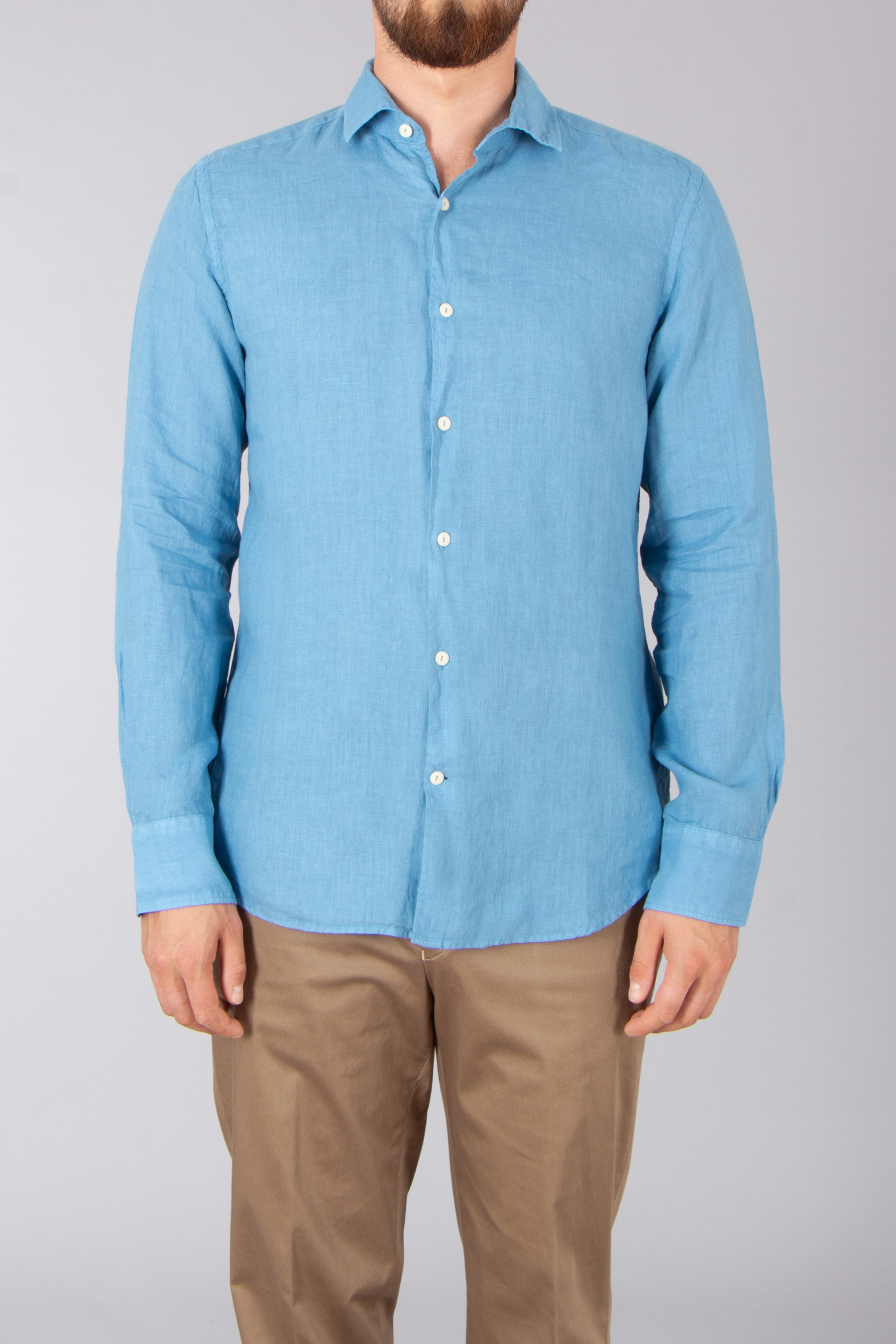 MC 2 SAINT BARTH Regular Fit Linen Shirt Pamplona