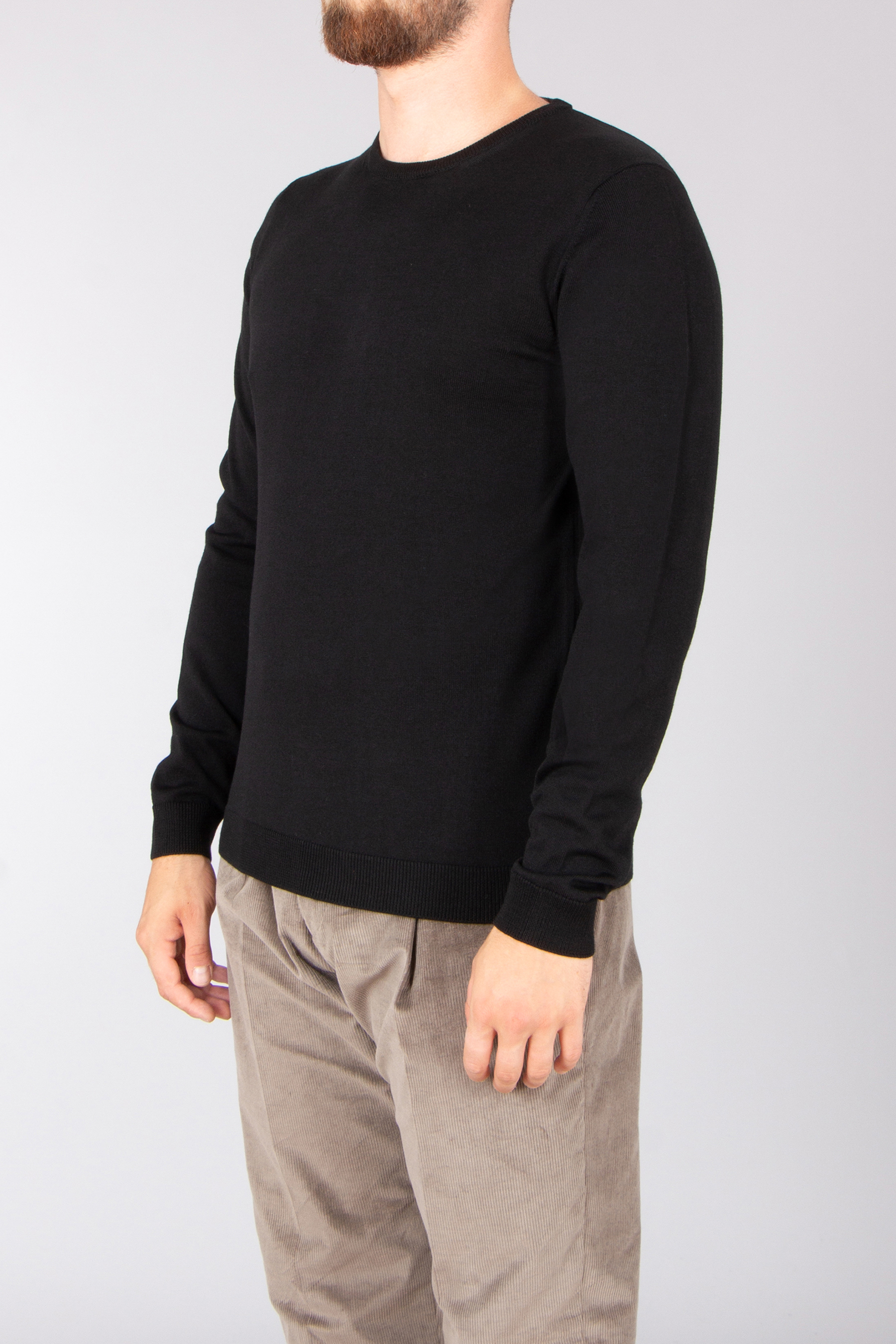 ROBERTO COLLINA Regular Fit Extra-Fine Wool Crew Neck Sweater Langarm, Ärmel, Pullover, Mann, Person