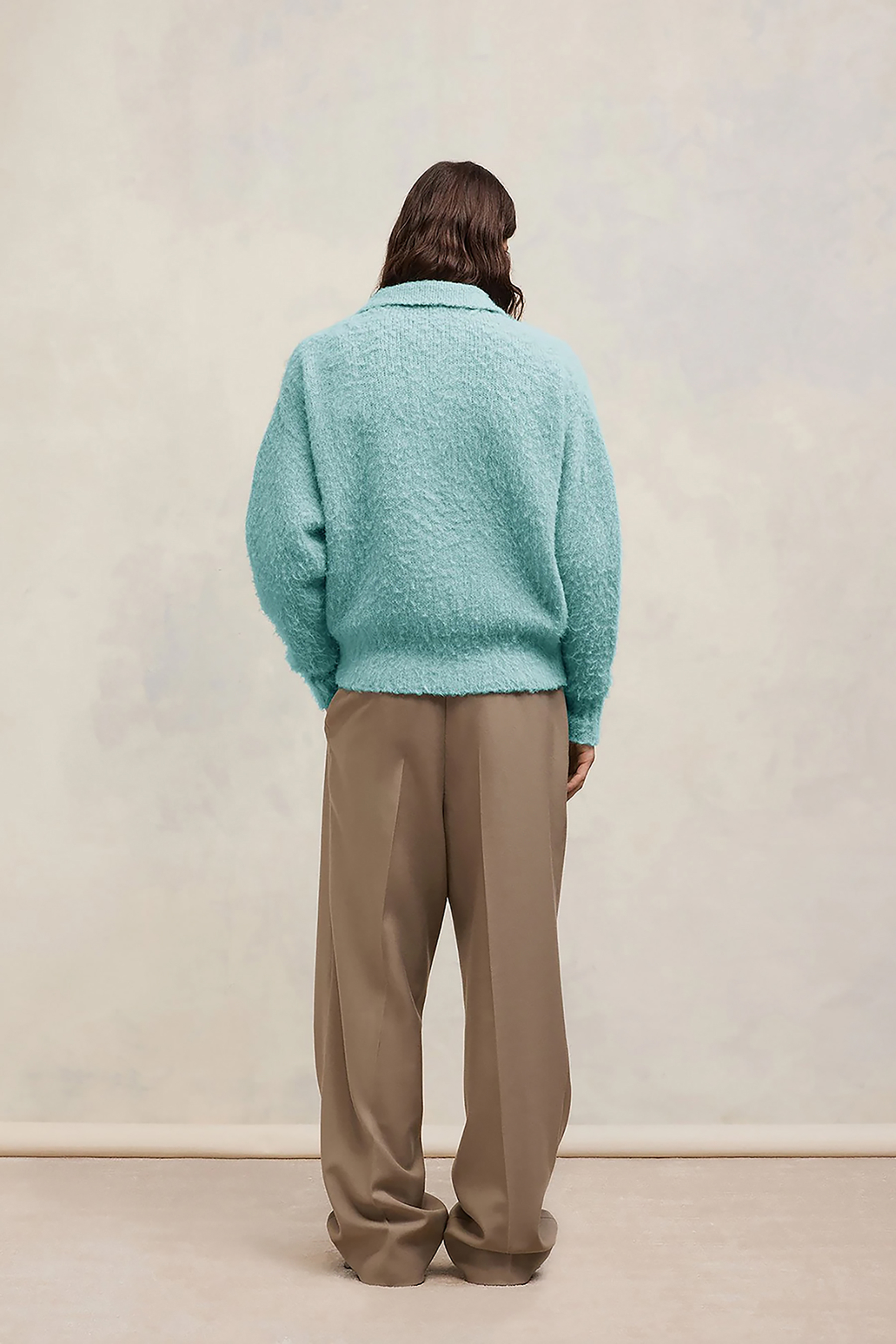 AMI PARIS Alpaca Blend Knit Polo