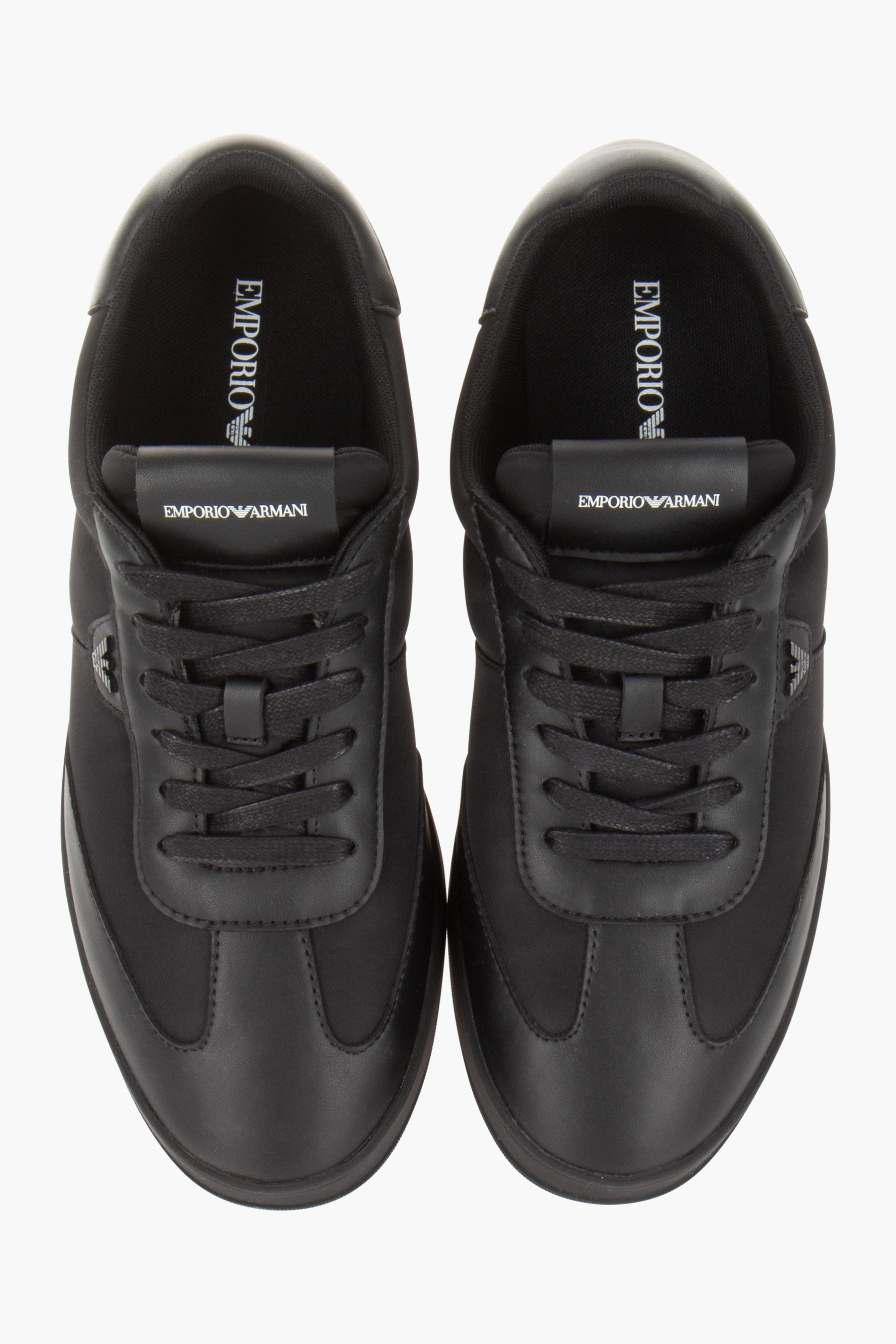 EMPORIO ARMANI Nylon & Leather Sneakers Bekleidung, Schuhwerk, Schuh, Sneaker