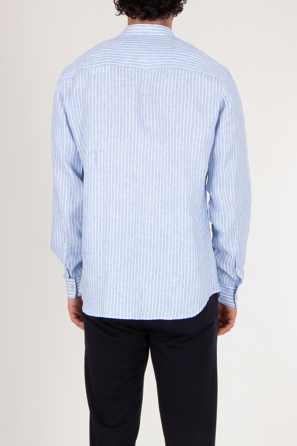 AGNONA Regular Fit Linen Grandpa Shirt